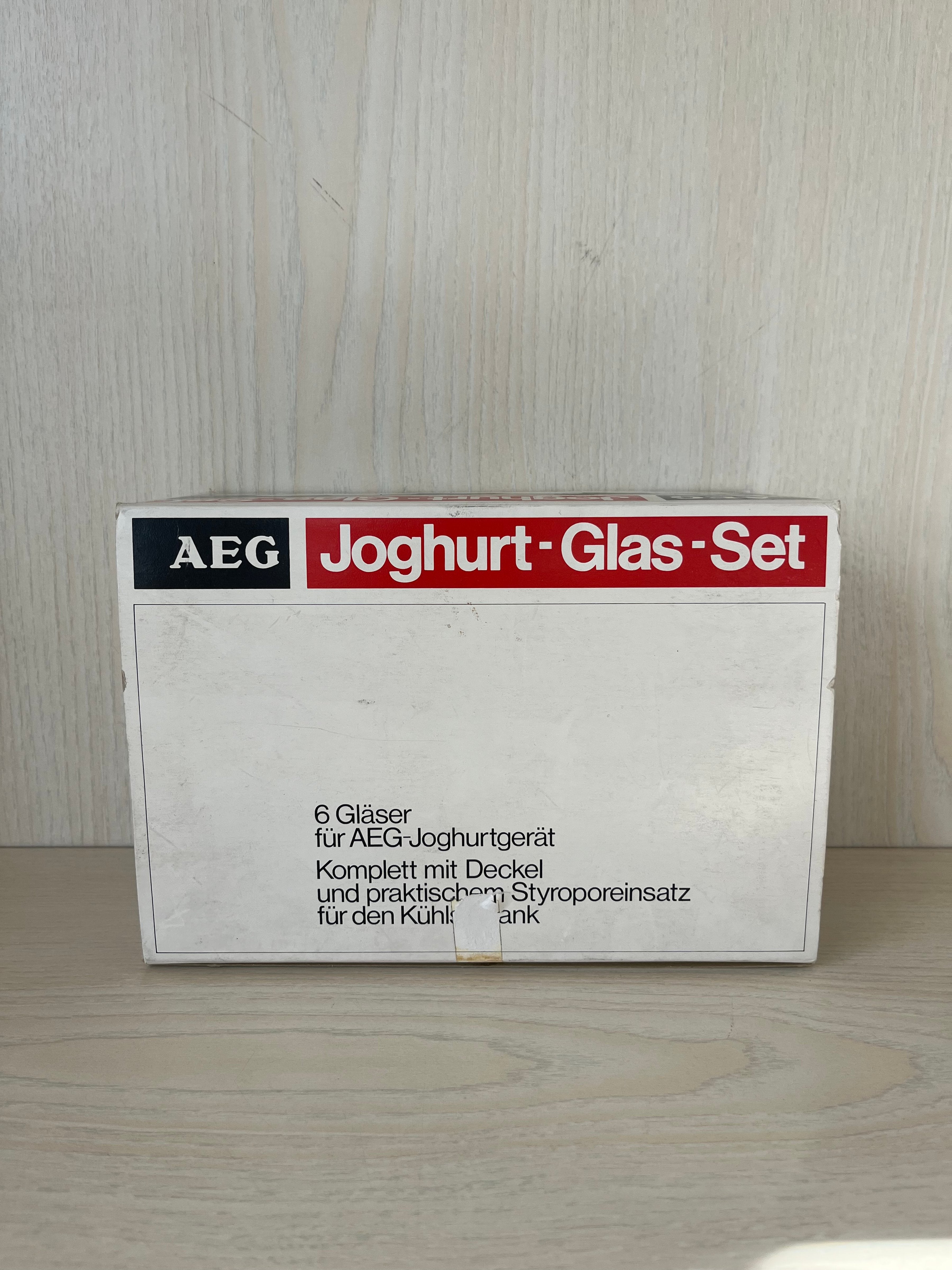 AEG Yogurt Glass Set JGS, Clear/Beige, Small, Very Good Condition