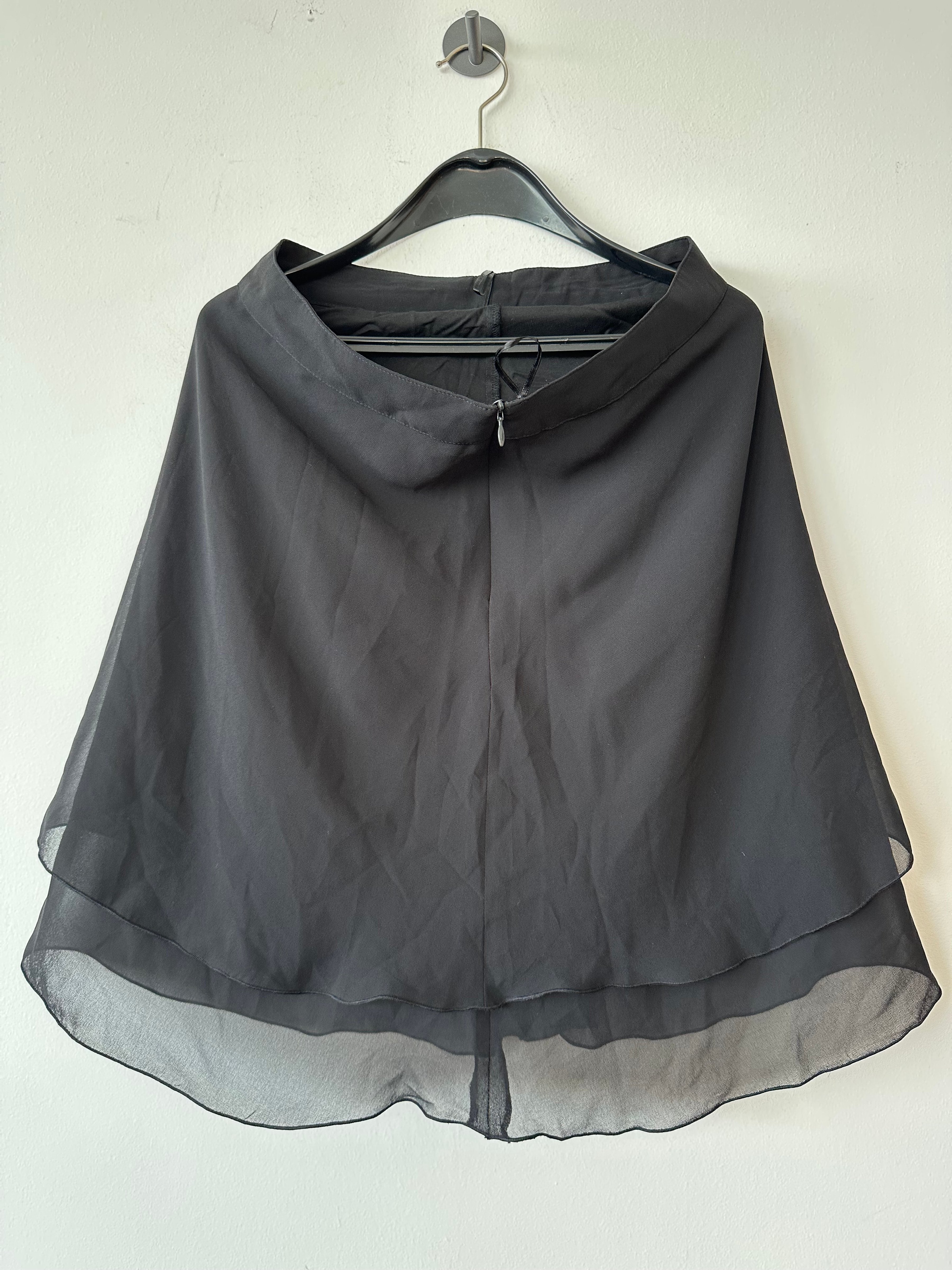 Comma Women's Chiffon Skirt 'Cape Rock' - Black, Size 34, Very Good