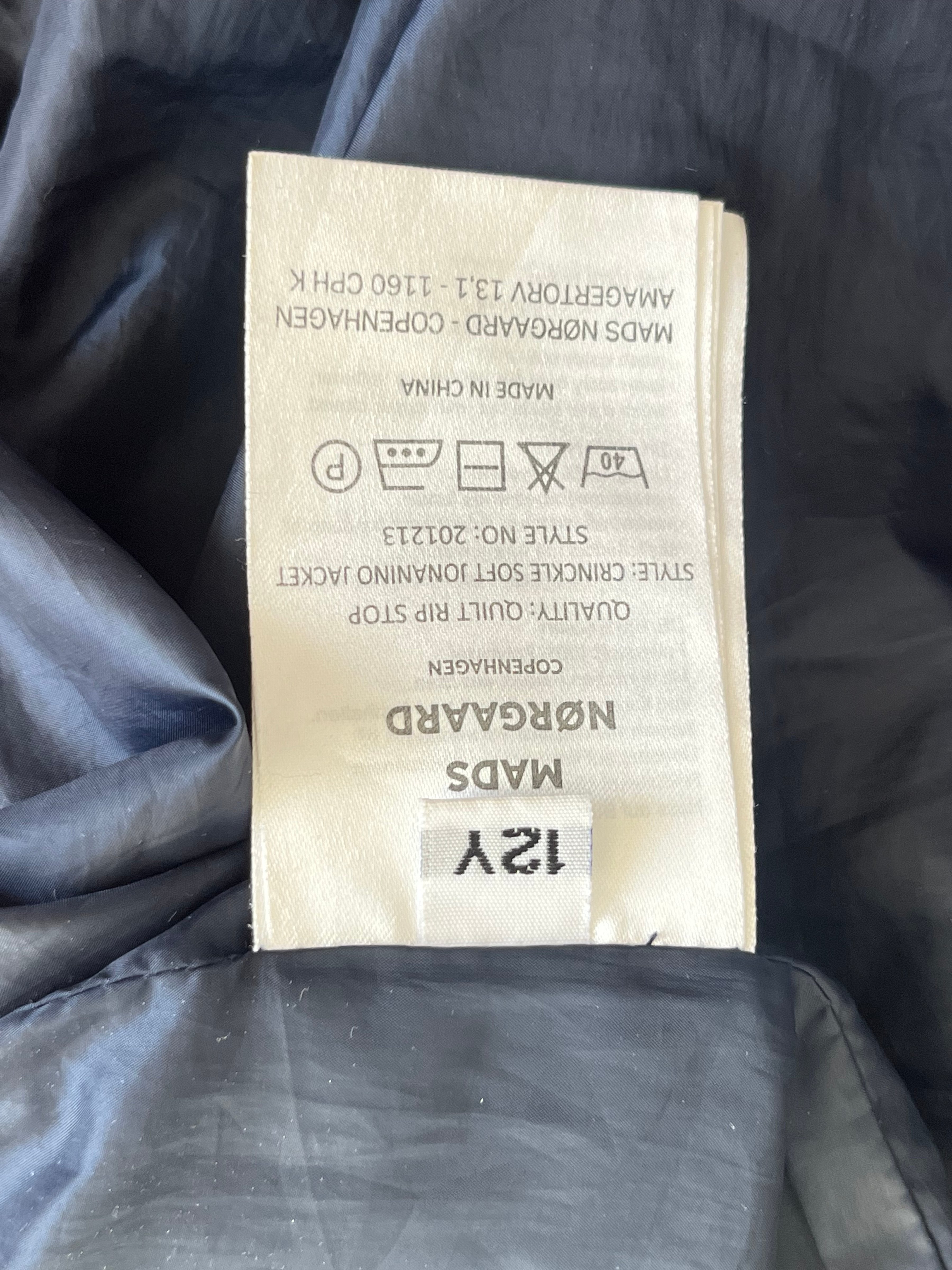 Mads Nørgaard Navy Quilted Bomberjacke, Gr. 12 Jahre, Sehr Gut