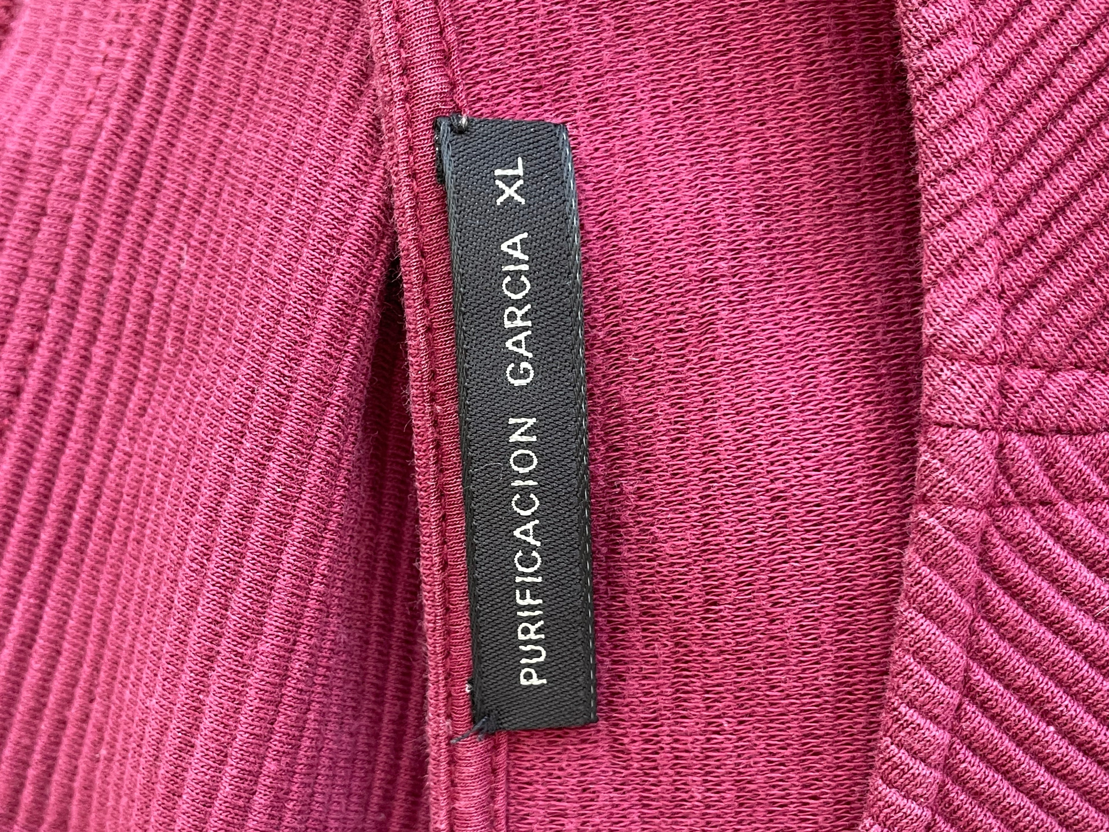 Purificación García Ribbed Dress, Burgundy, XL, Good Condition