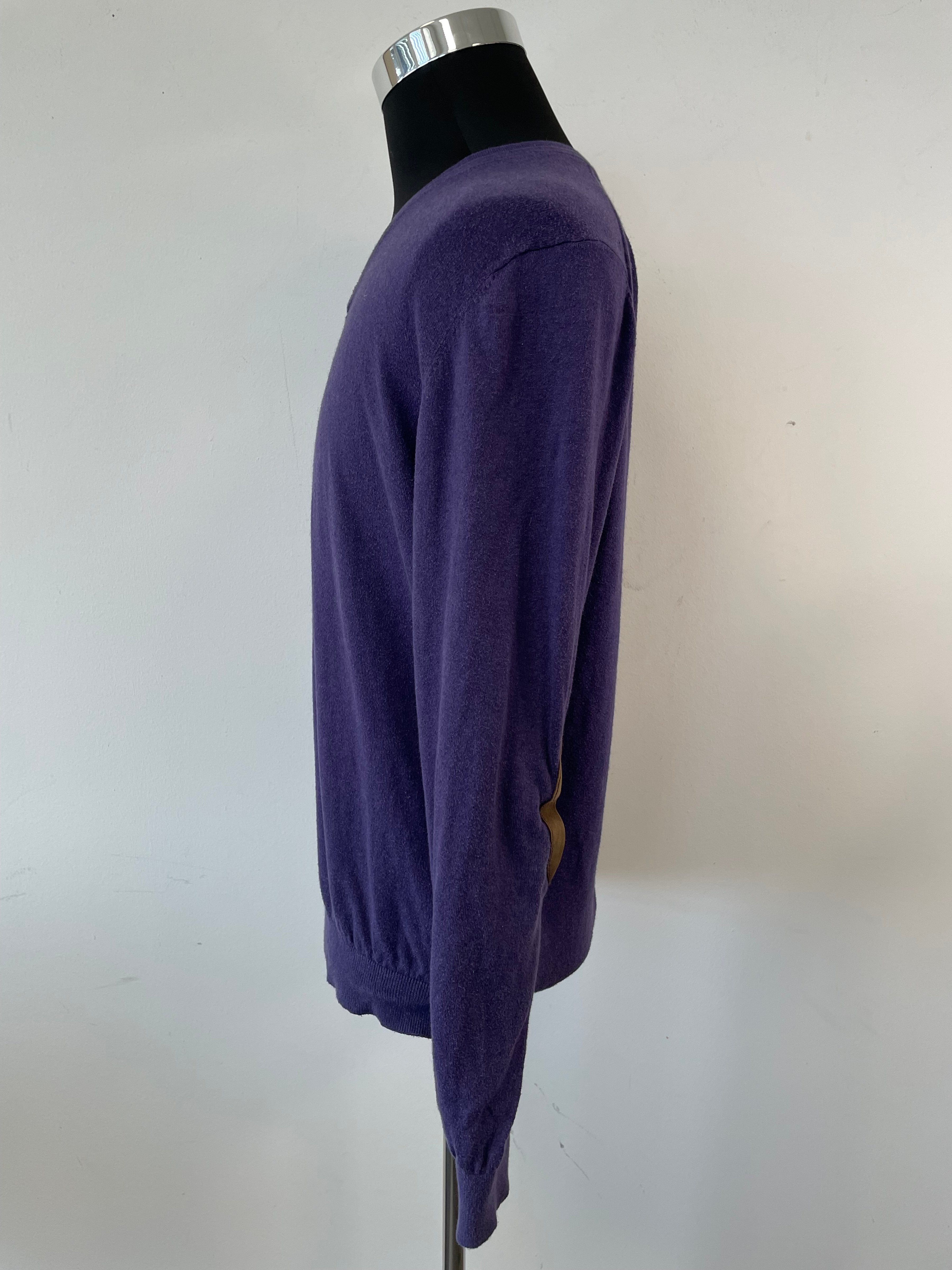 Massimo Dutti Pullover – Baumwolle-Kaschmir, Lila, Größe M, Gebraucht