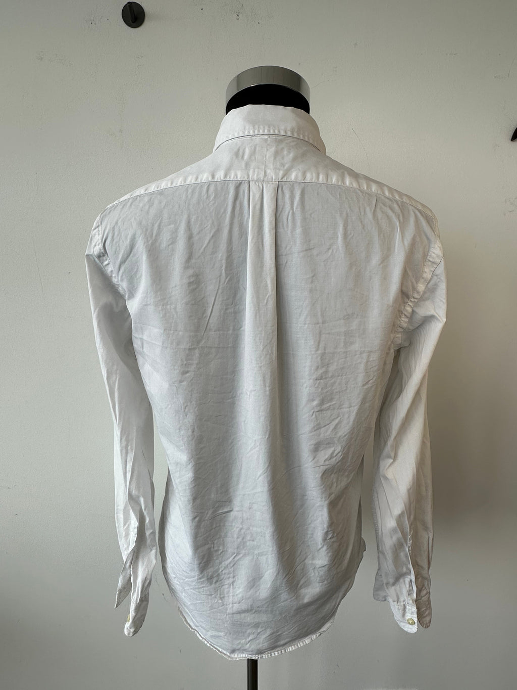 Ralph Lauren White Shirt Slim Fit Featherweight Twill Medium - Holes on Sleeve