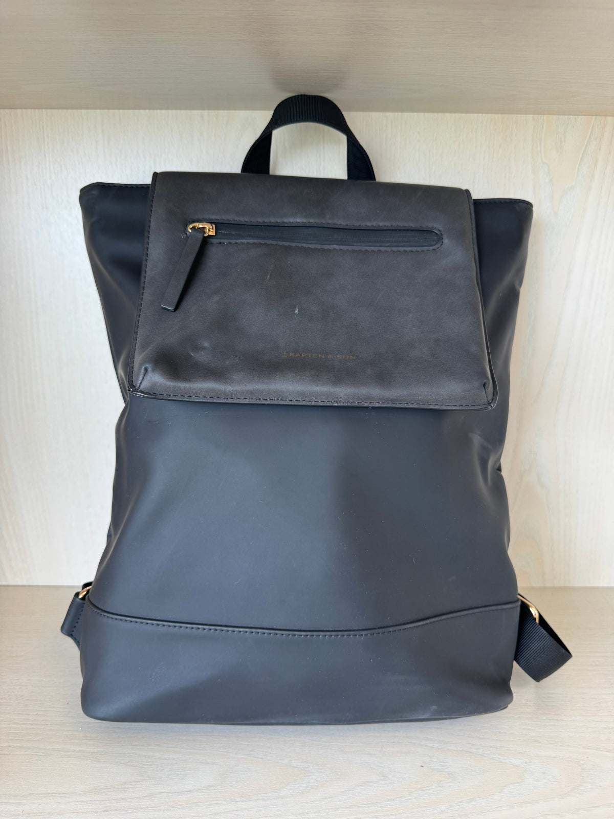 Kapten & Son Umea Backpack - All Black, Fits 15 Laptop, Good Condition