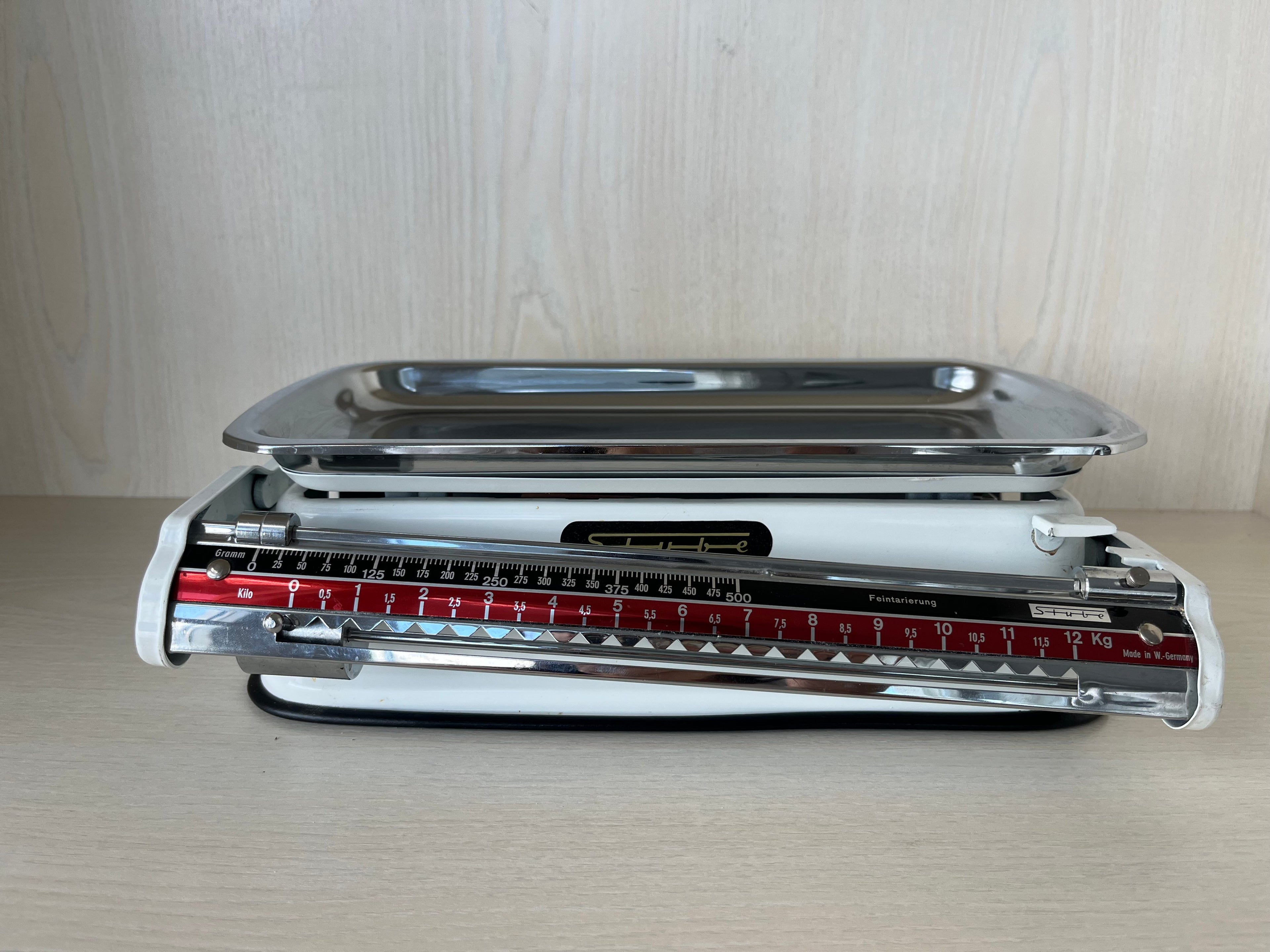 Stube Küchenwaage Vintage Feintarierung, Chrom, Sehr Gut, 12 kg