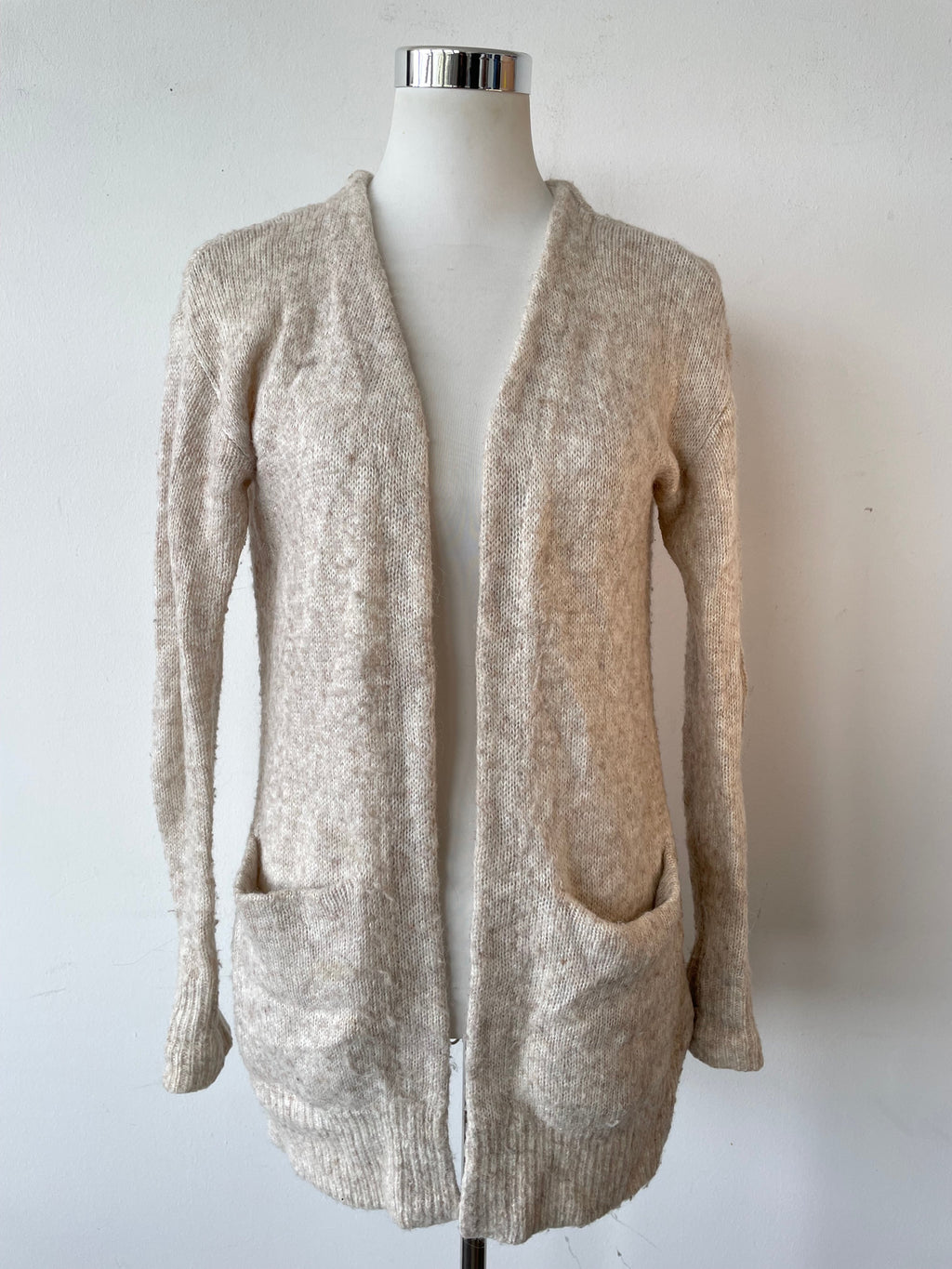 Fat Face Cosy Mohair-Blend Cardigan | UK 6 / EU 34 | Beige Meliert | Sehr Gut