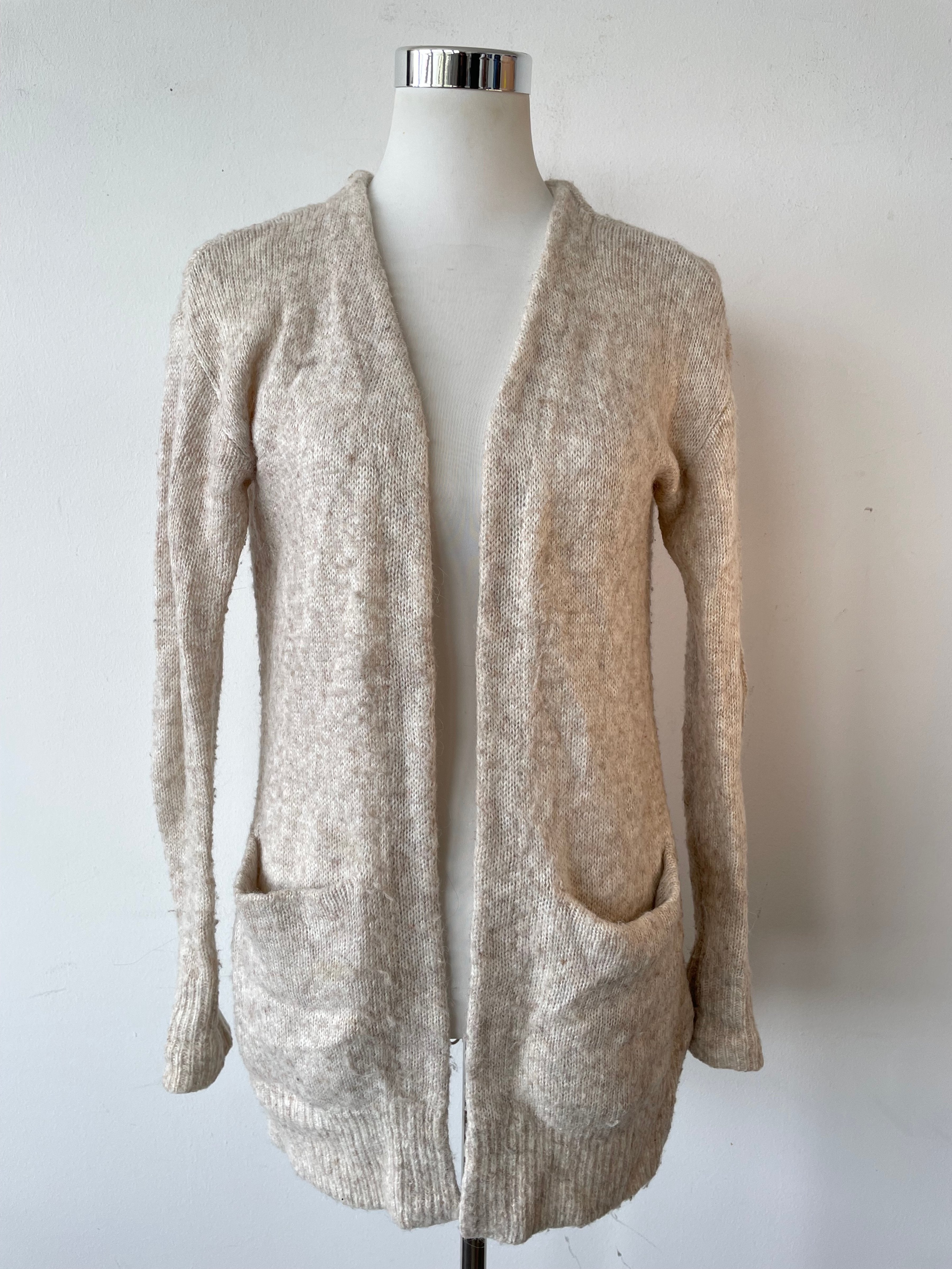 Fat Face Cosy Mohair-Blend Cardigan | UK 6 / EU 34 | Beige Meliert | Sehr Gut