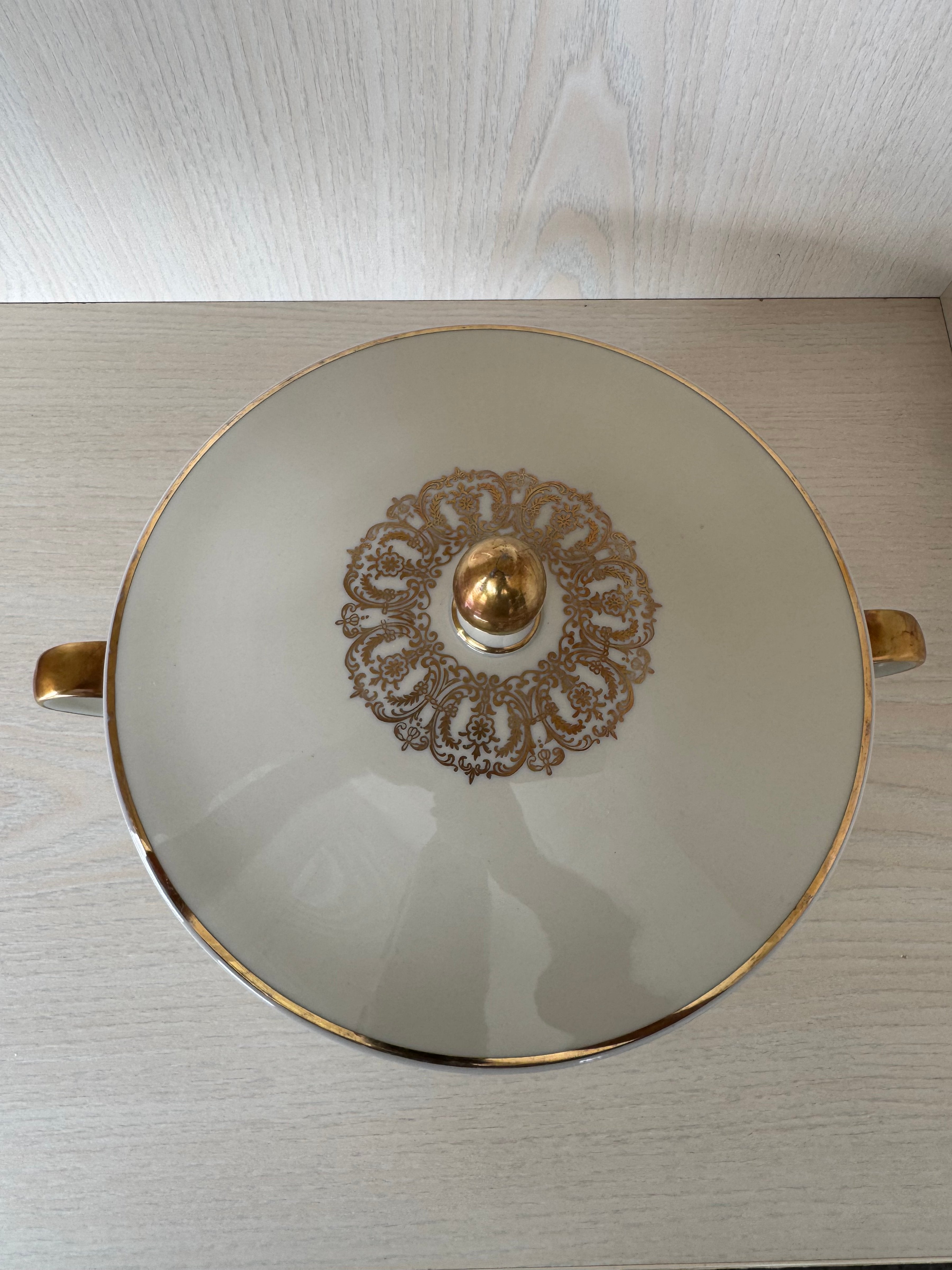 Winterling Bavaria Porcelain Tureen 1495 Gold Trim 20.5cm Good Condition