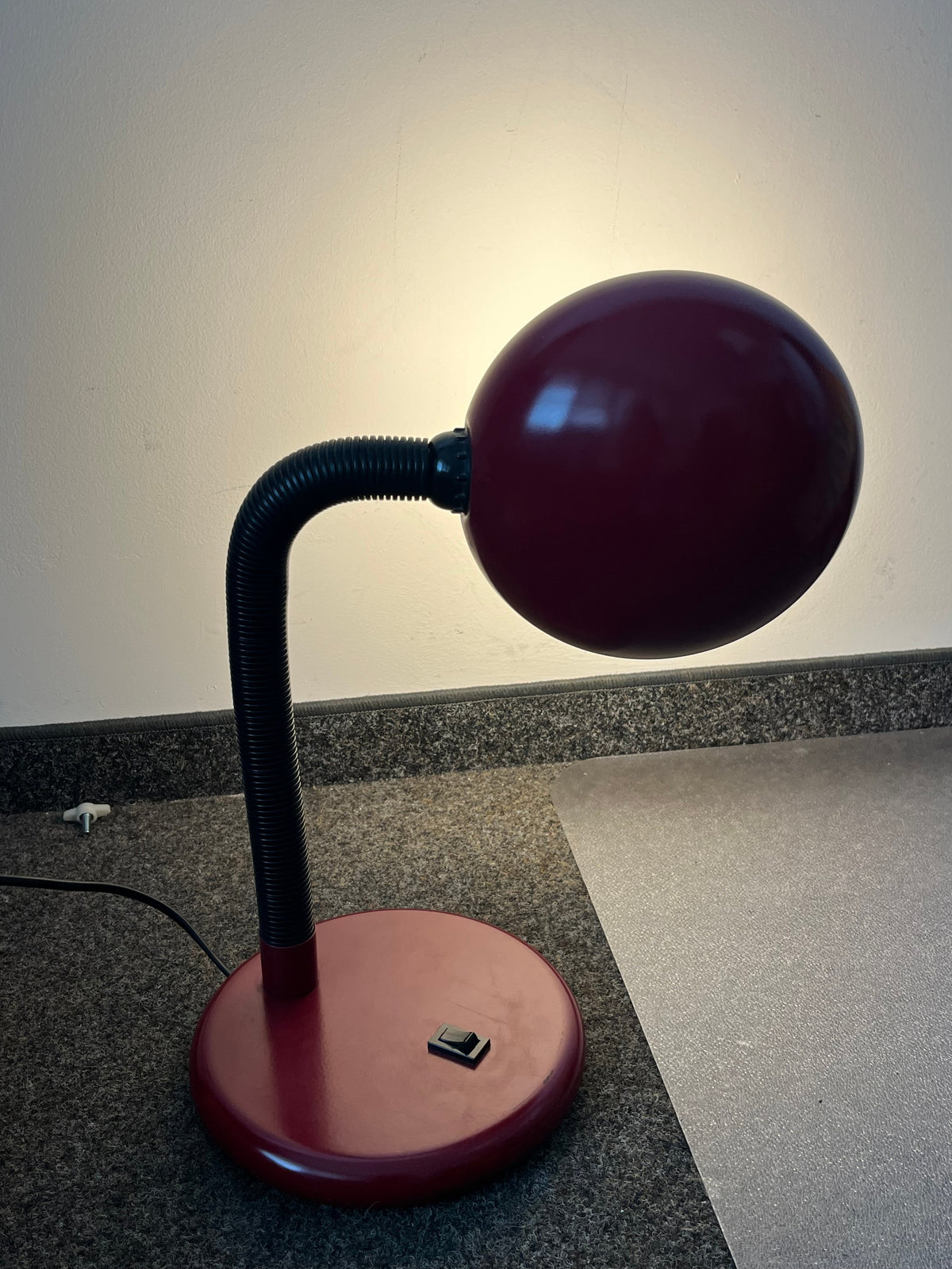 Vintage Red Schmidt Gooseneck Desk Lamp, Normal Use Condition