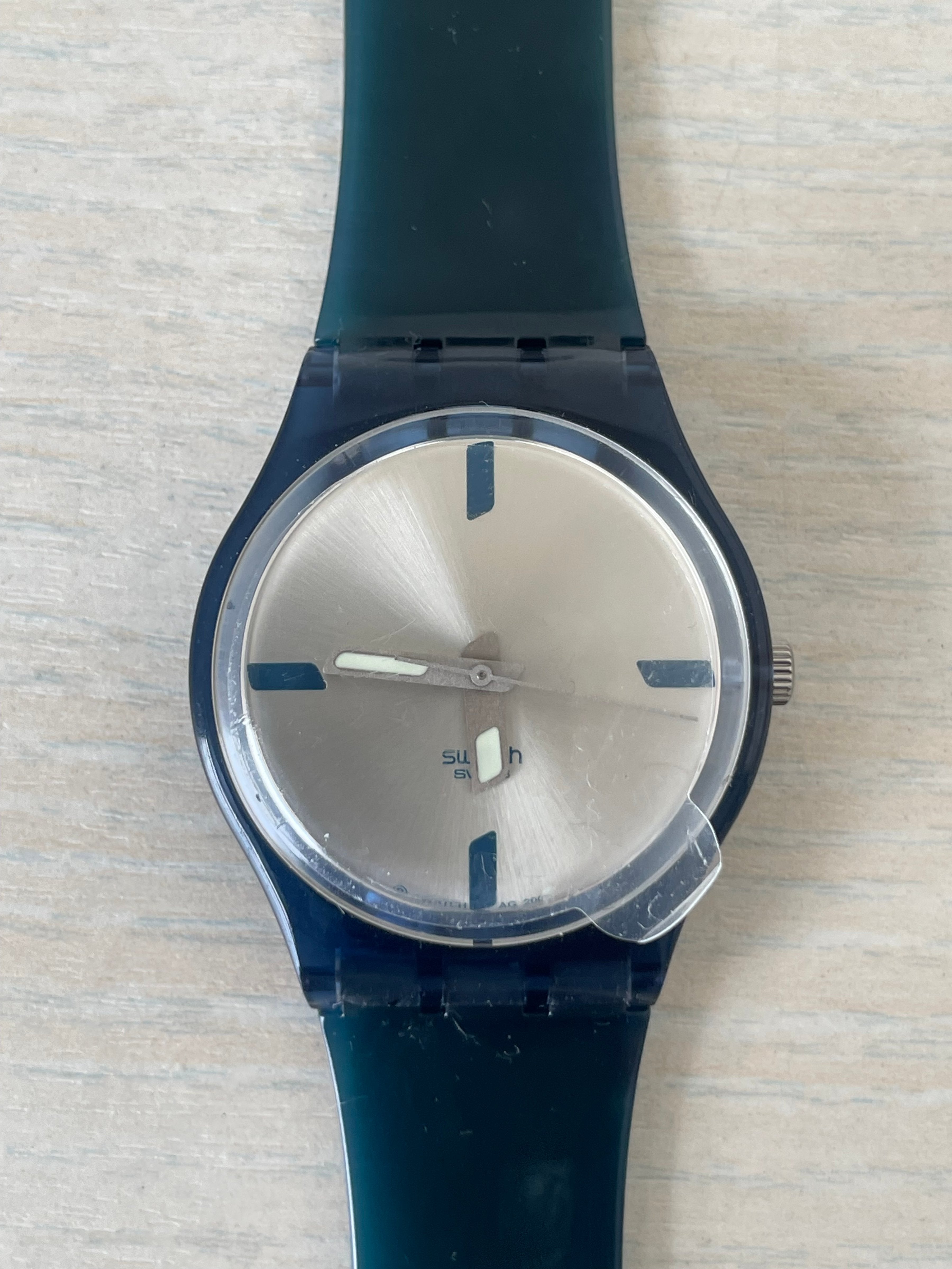 Swatch Uhr Blue Rebel, 41mm, Blau, Sehr Gut