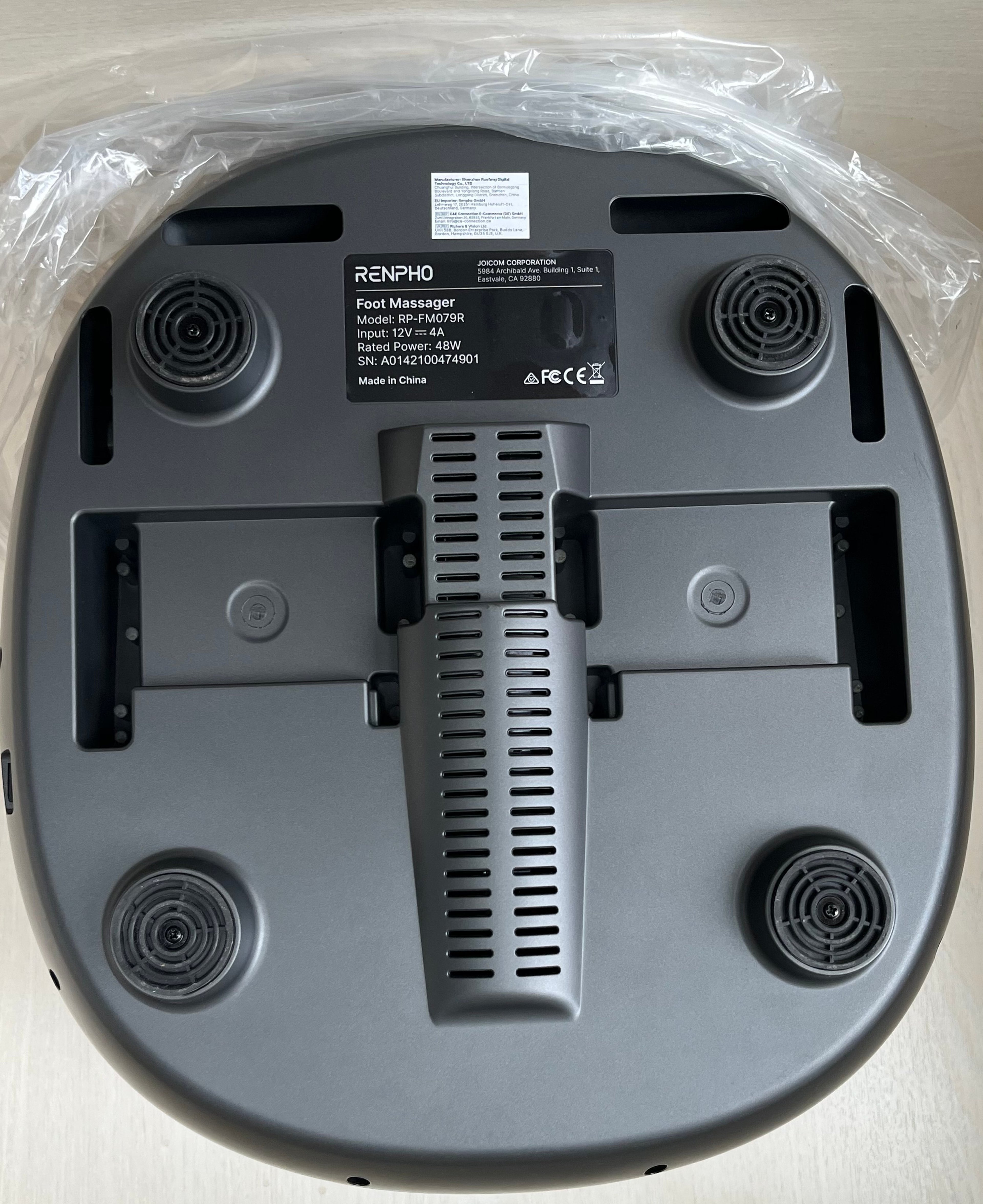 RENPHO Foot Massager RP-FM079R, Dark Gray, Compact, Very Good Condition