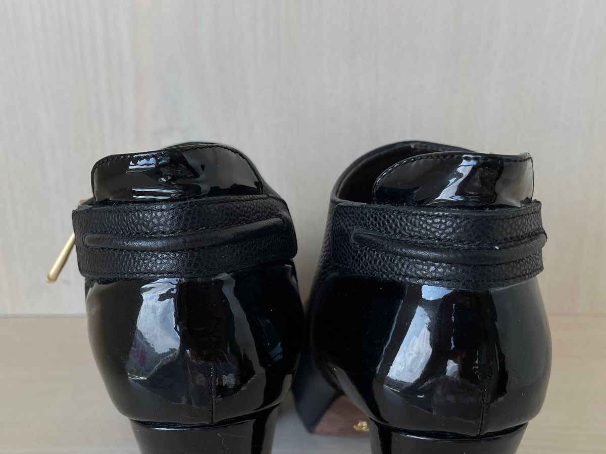 Aquazzura Ankle Boot, Schwarz, Leder, Gr. 38 EU, Sehr Gut, 10.5 cm Absatz