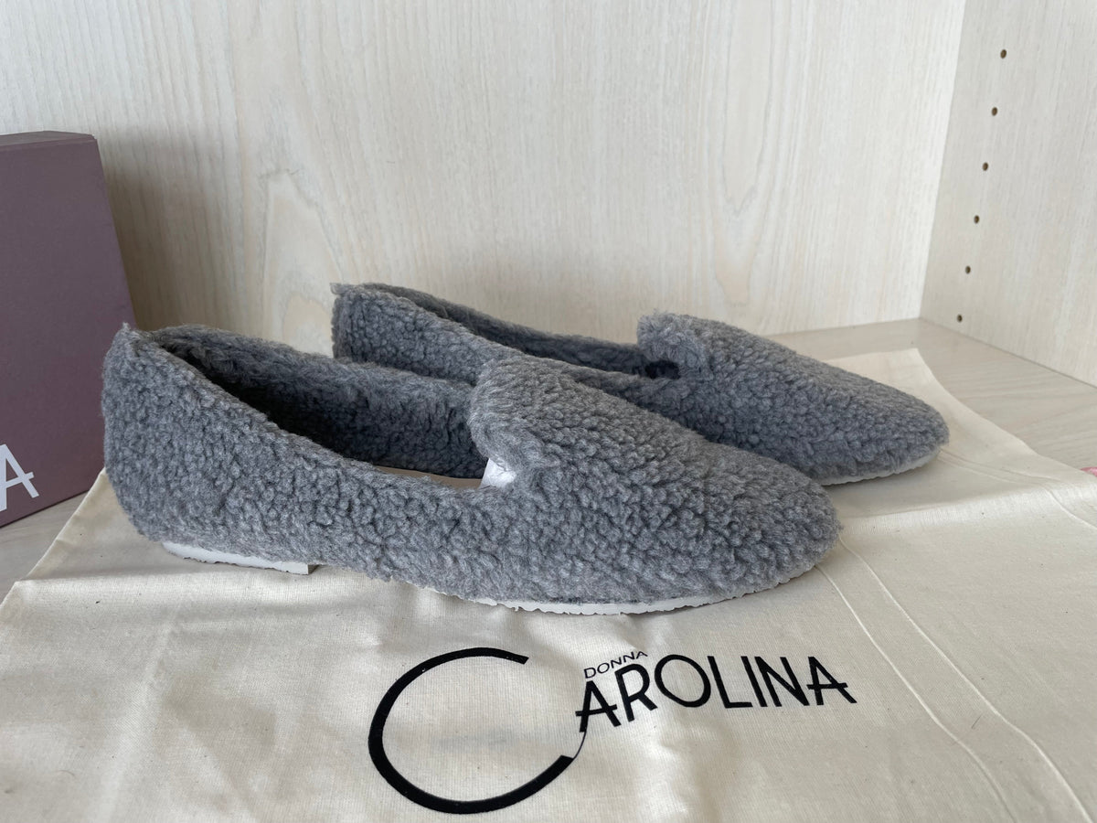 Donna Carolina Slippers Cora Grigio Grau Größe 38 Neu