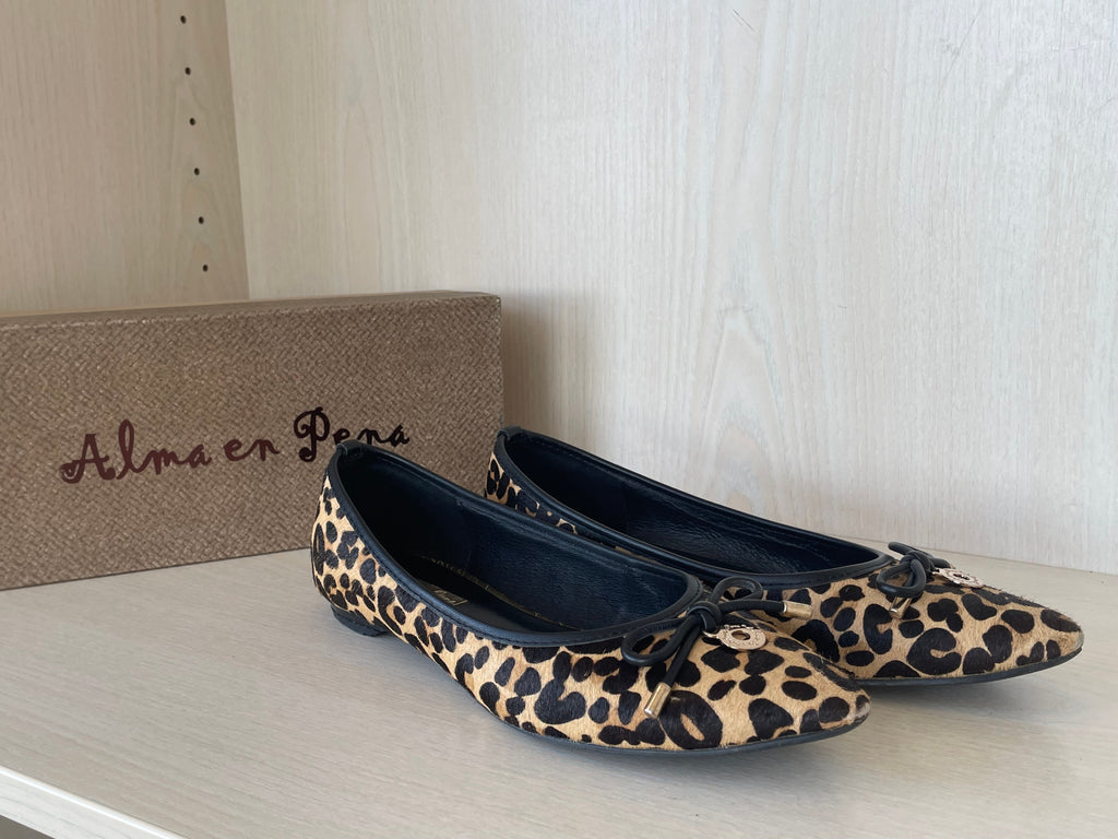 Alma en Pena Animal Print Flats, Leopard, Gr. 38, Zustand: Gut