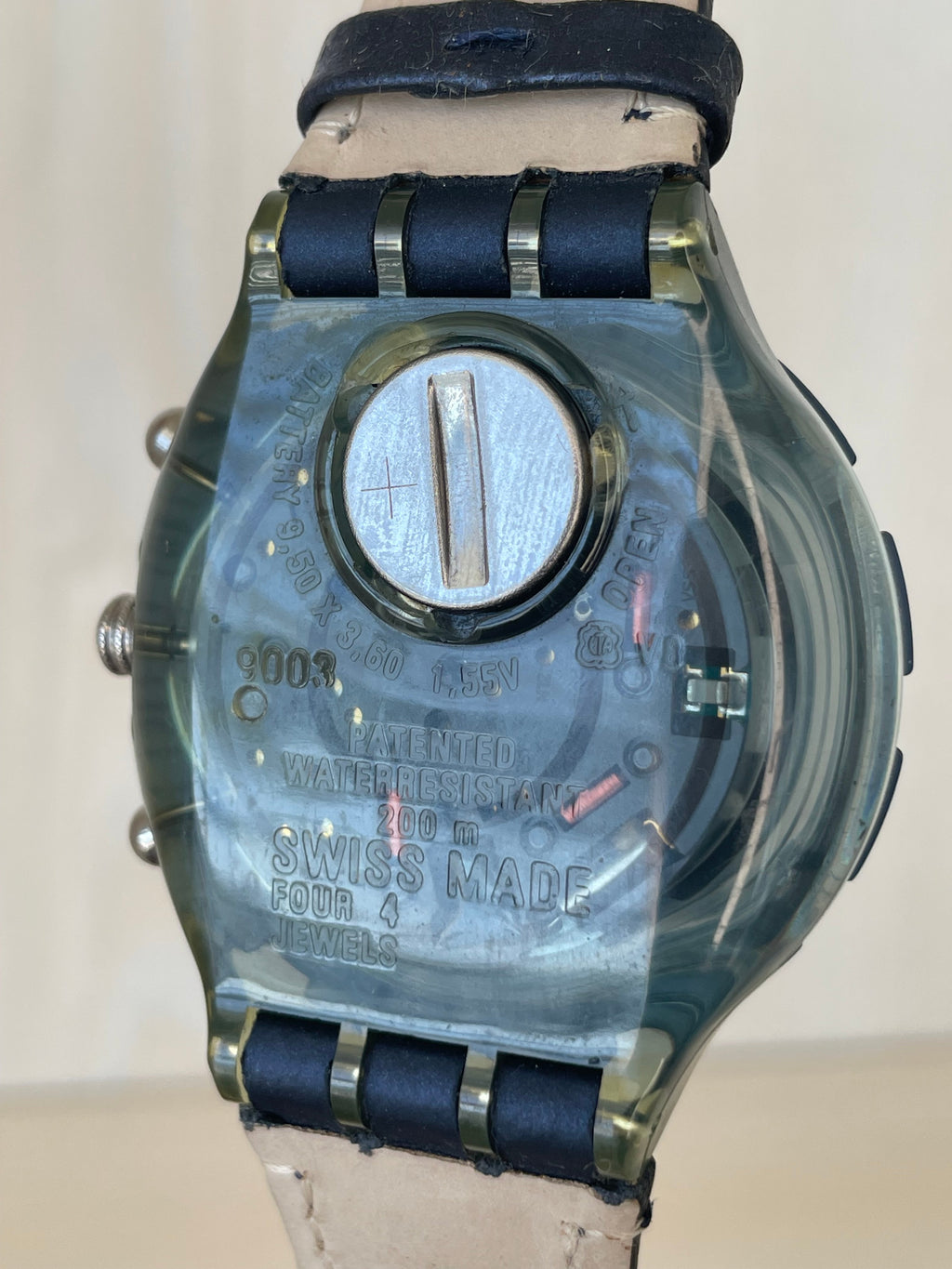 Swatch Irony Chronograph AG-2000, sehr gut, 24,5cm, Leder, Quarz, 200m WR