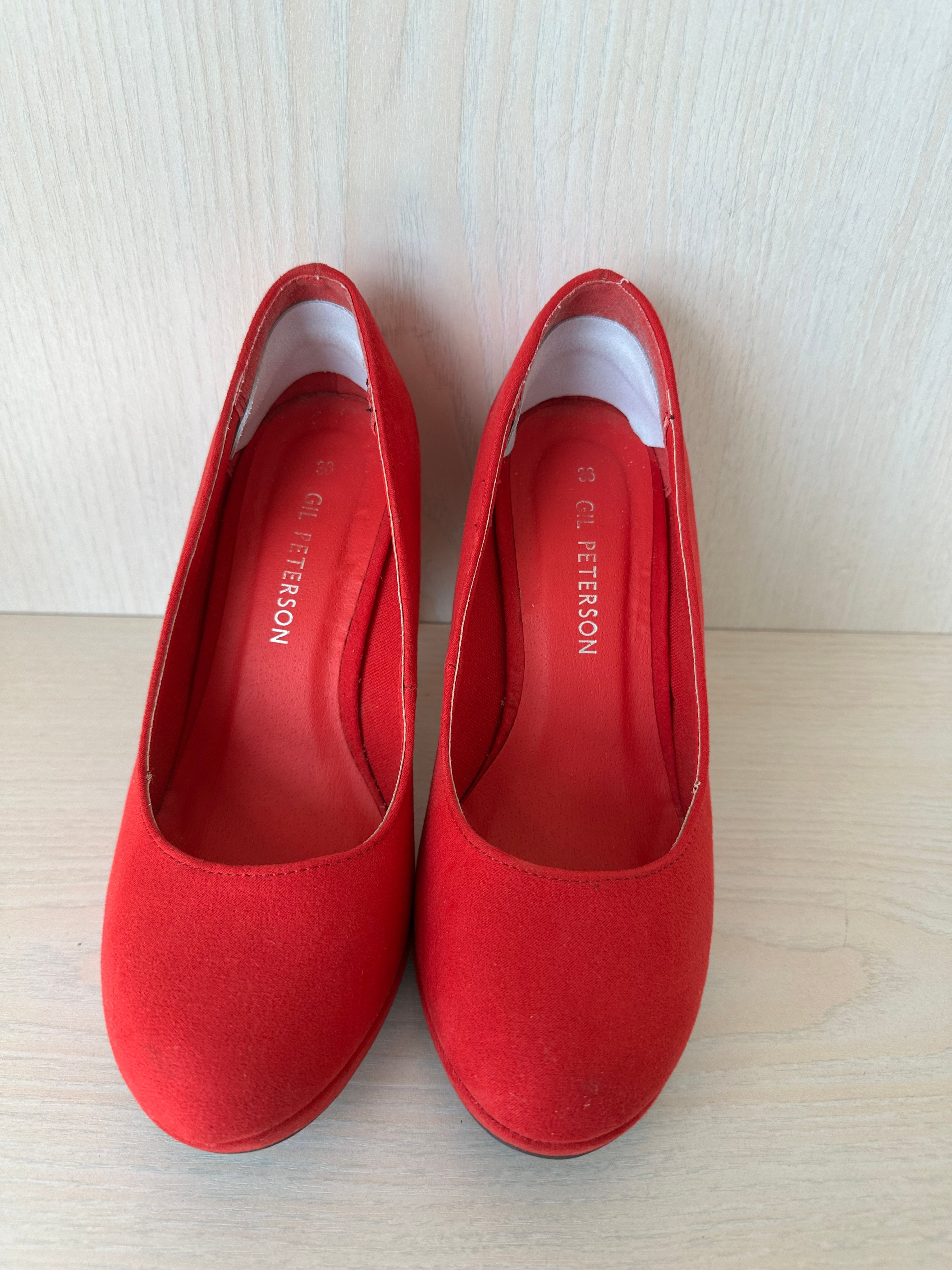 Gil Peterson Red Leather Stiletto, Size 36 EU, Very Good Condition