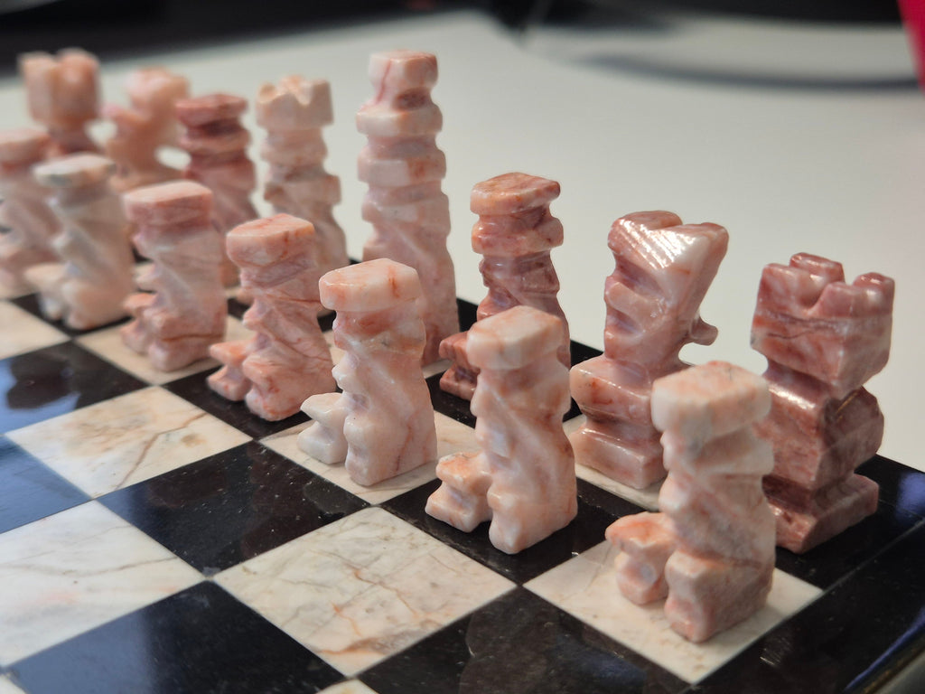 Vintage Mexikanisches Onyx-Marmor-Schachset, Zustand: Gut