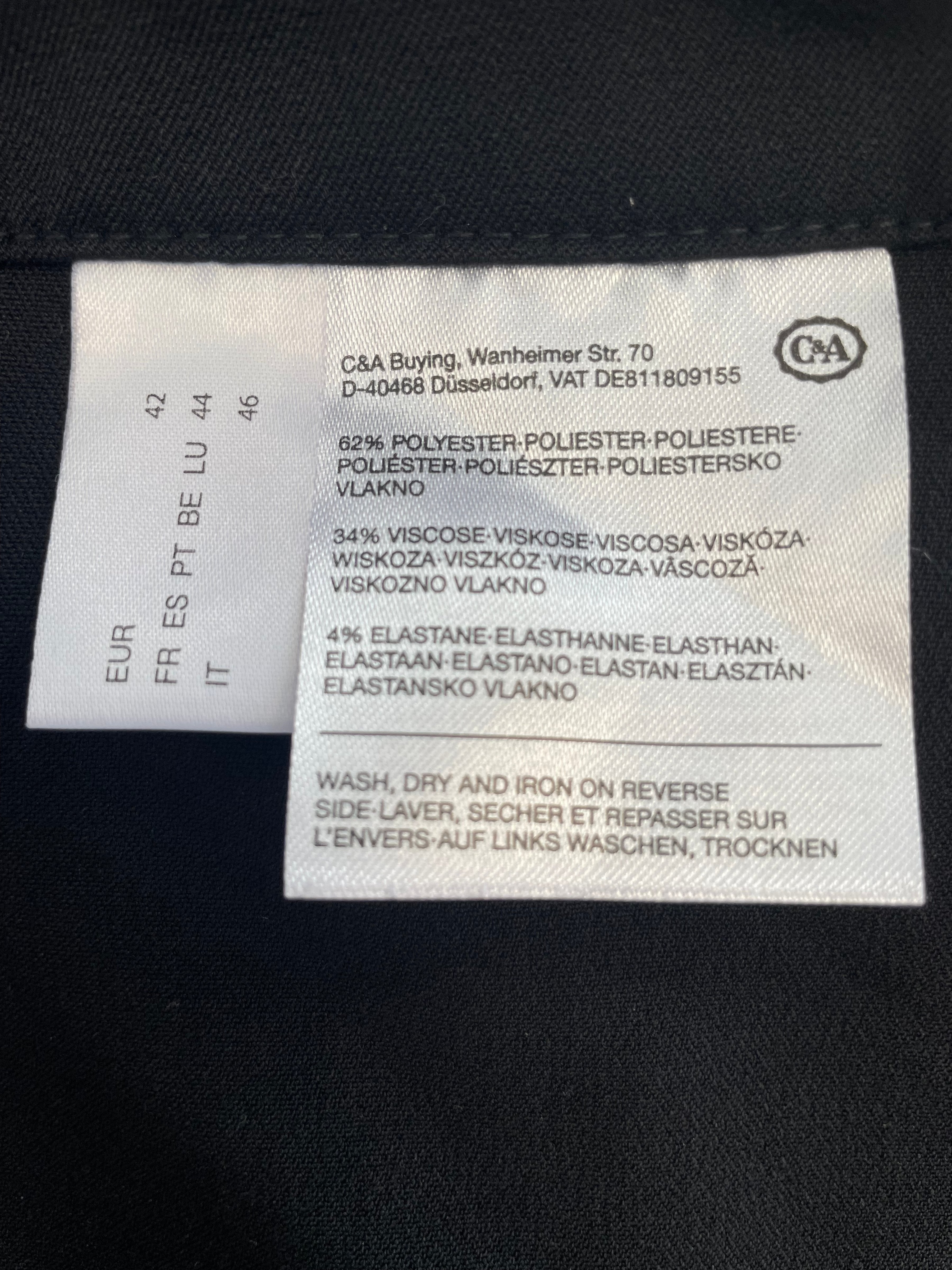 C&A CANDA Women's Trousers – Black, Size M, Like New with Tags