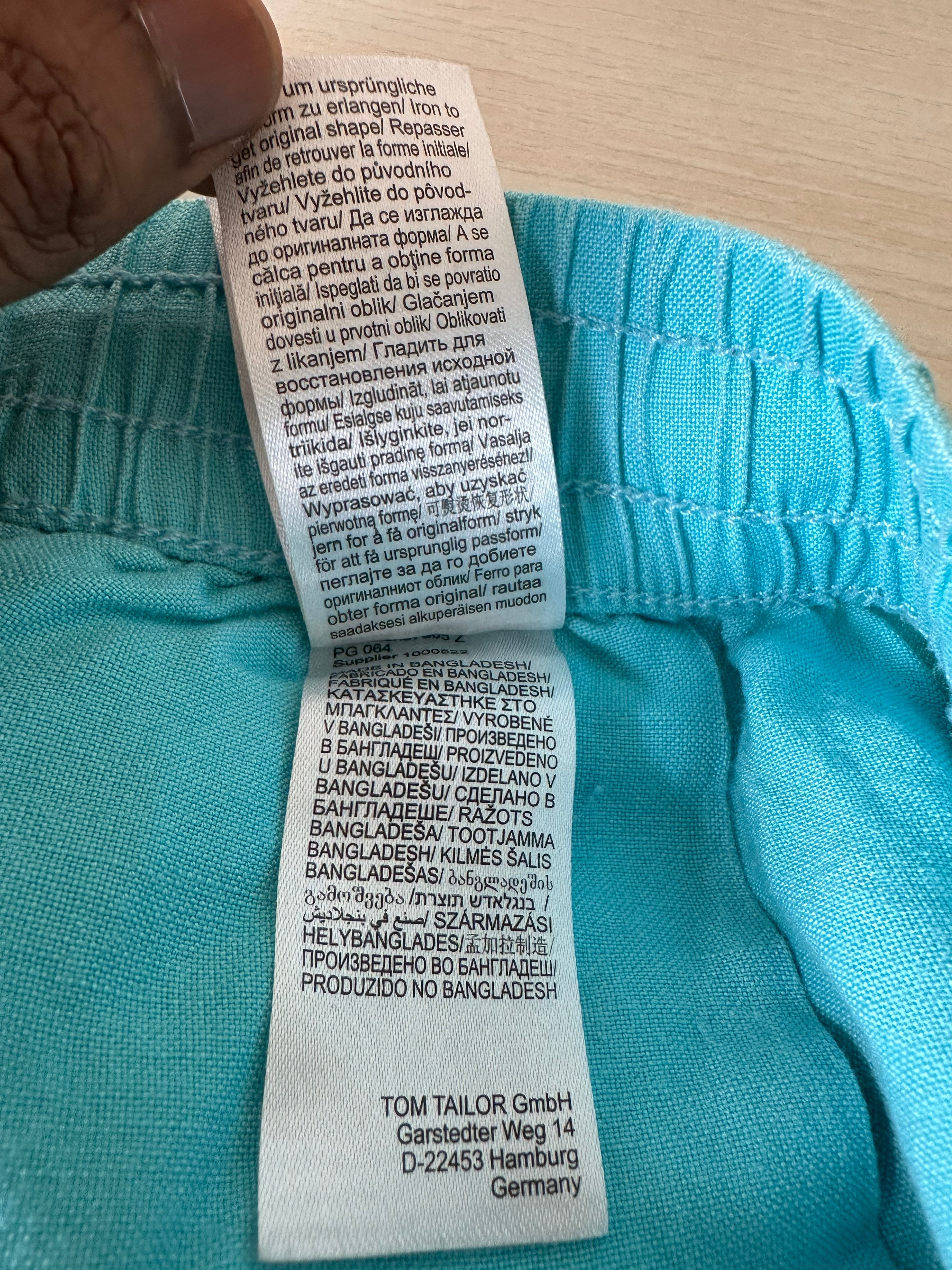 Tom Tailor Blue Linen Blend Shorts, Size 40, Good Condition