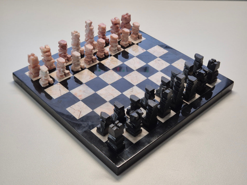 Vintage Mexikanisches Onyx-Marmor-Schachset, Zustand: Gut