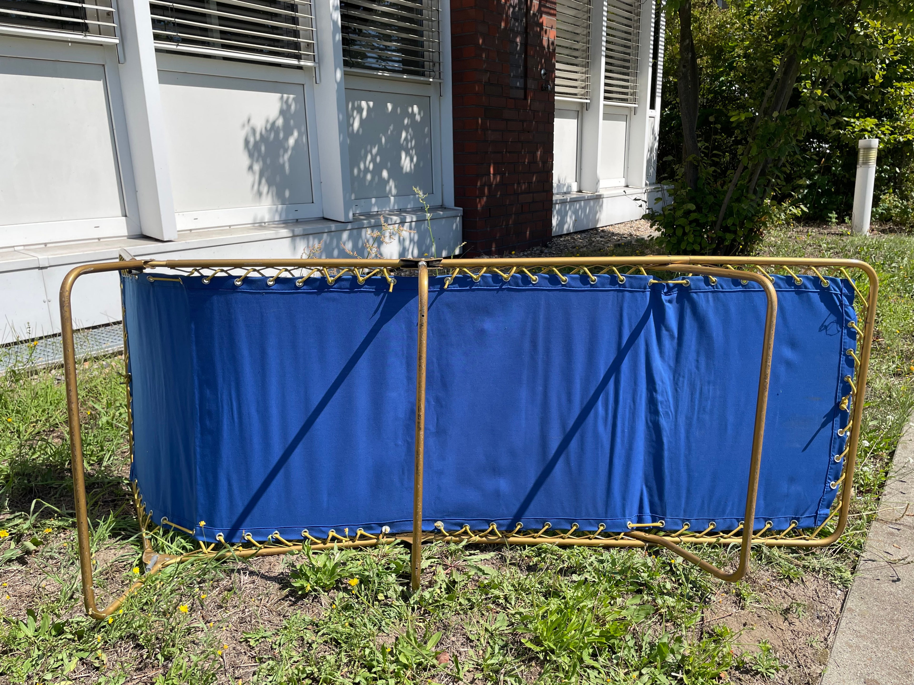 Lafuma Vintage Klappbett, Blau/Gold, 194x63 cm, Sehr Gut, 2 Stück verfügbar