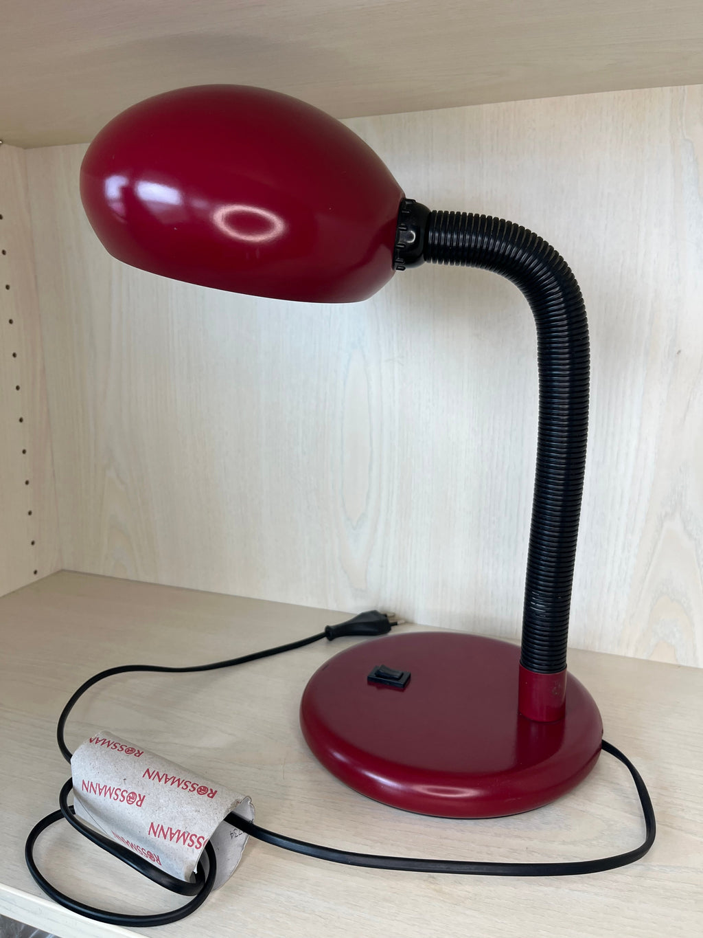 Vintage Red Schmidt Gooseneck Desk Lamp, Normal Use Condition