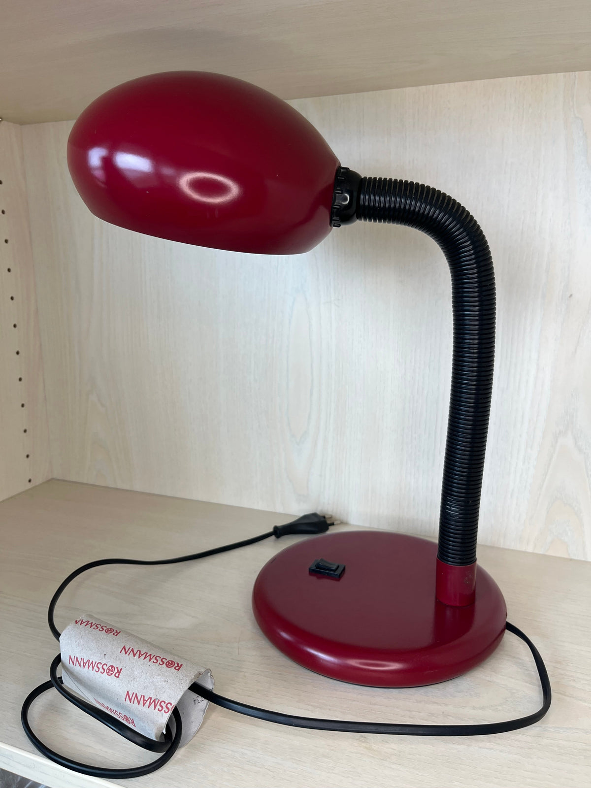 Vintage Red Schmidt Gooseneck Desk Lamp, Normal Use Condition