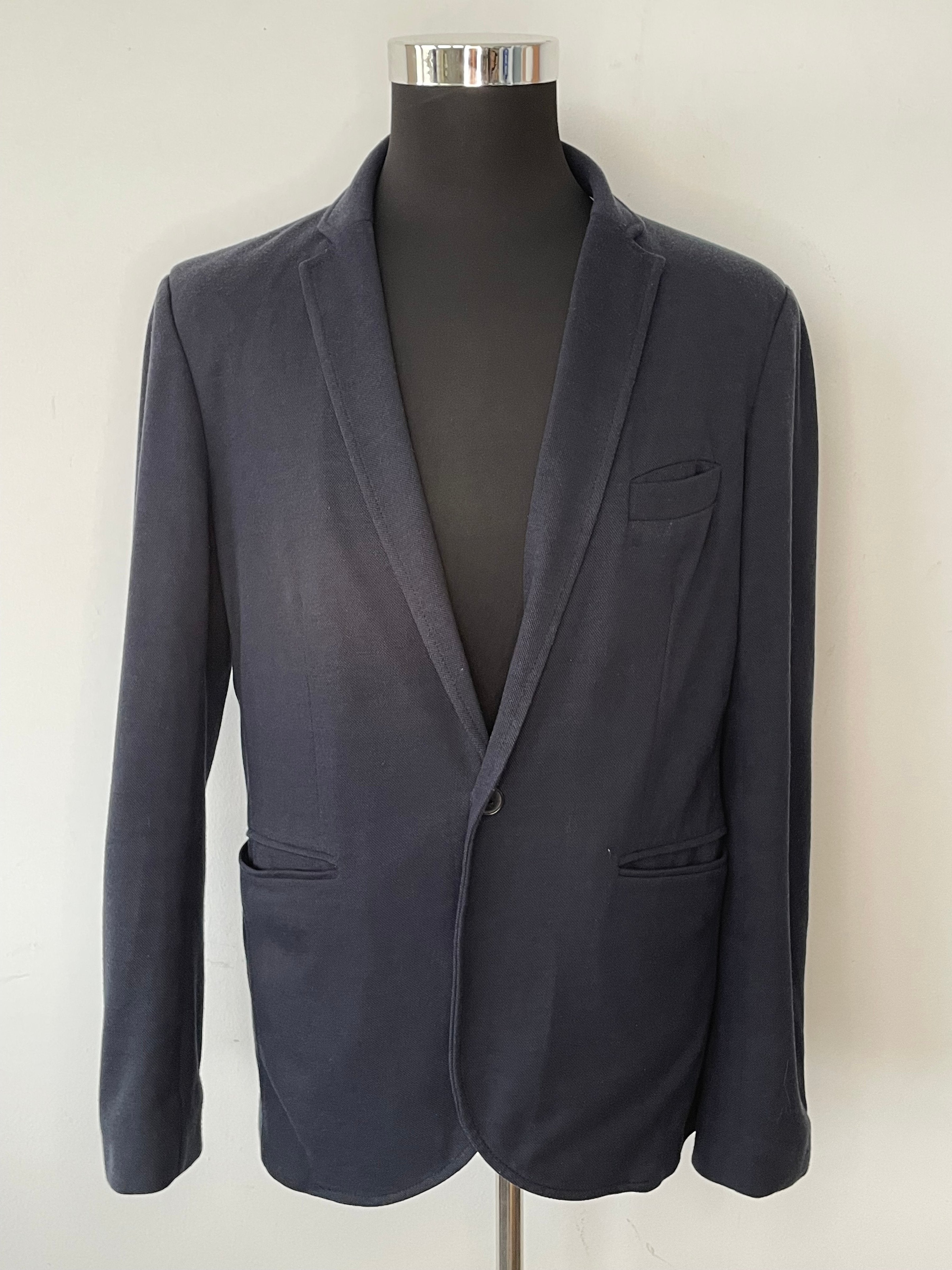 Zara Man Slim-Fit Blazer Dark Blue – Size XL, Good Condition