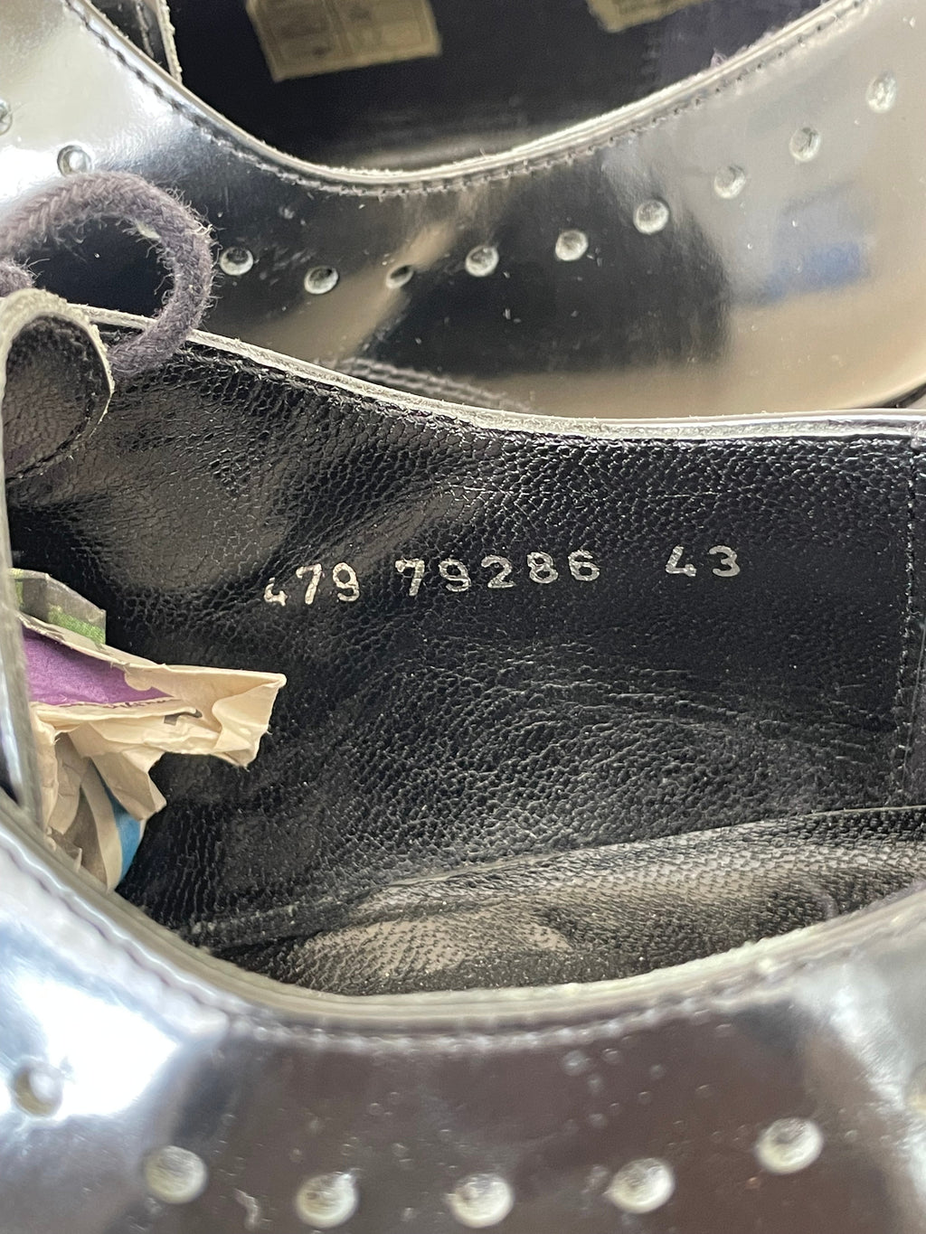 Pedro Camino Black Leather Brogue Oxfords, Size 43 EU, Very Good Condition