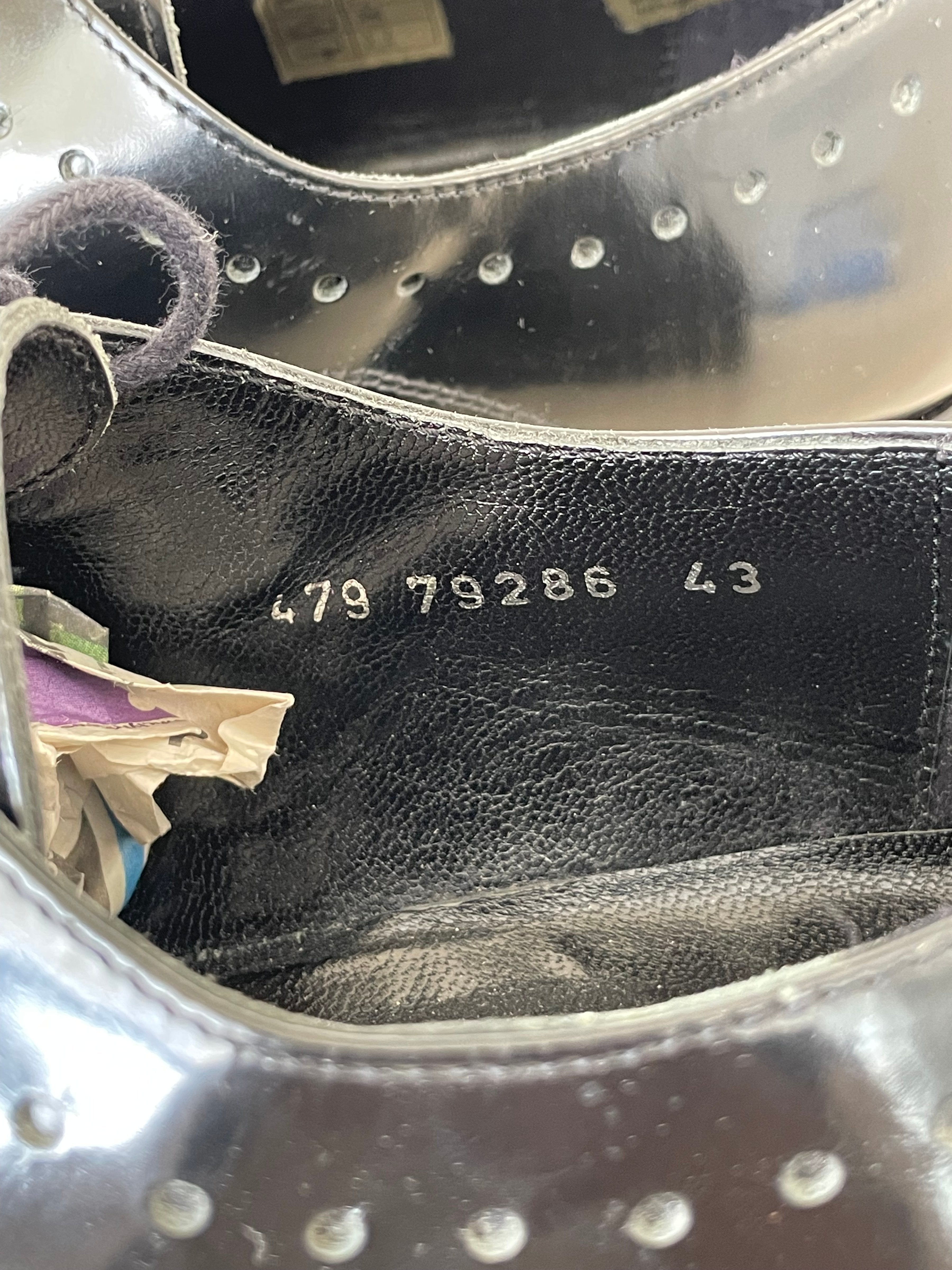 Pedro Camino Black Leather Brogue Oxfords, Size 43 EU, Very Good Condition