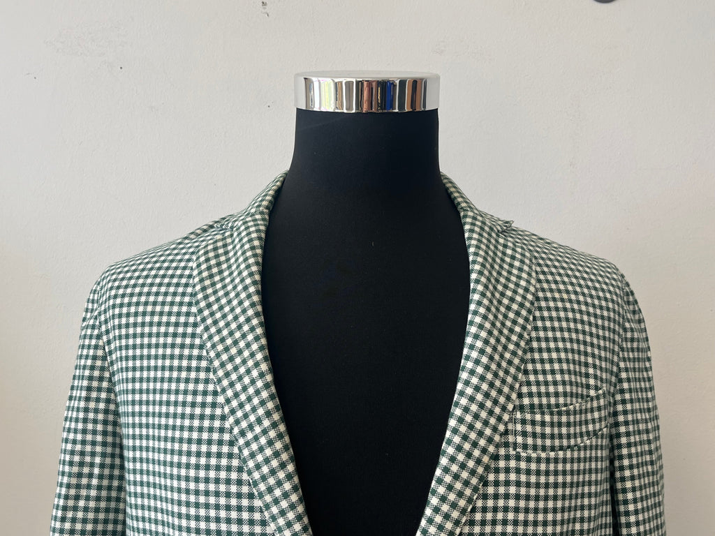 AT.P.CO Blazer S Green Plaid Cotton Good Condition