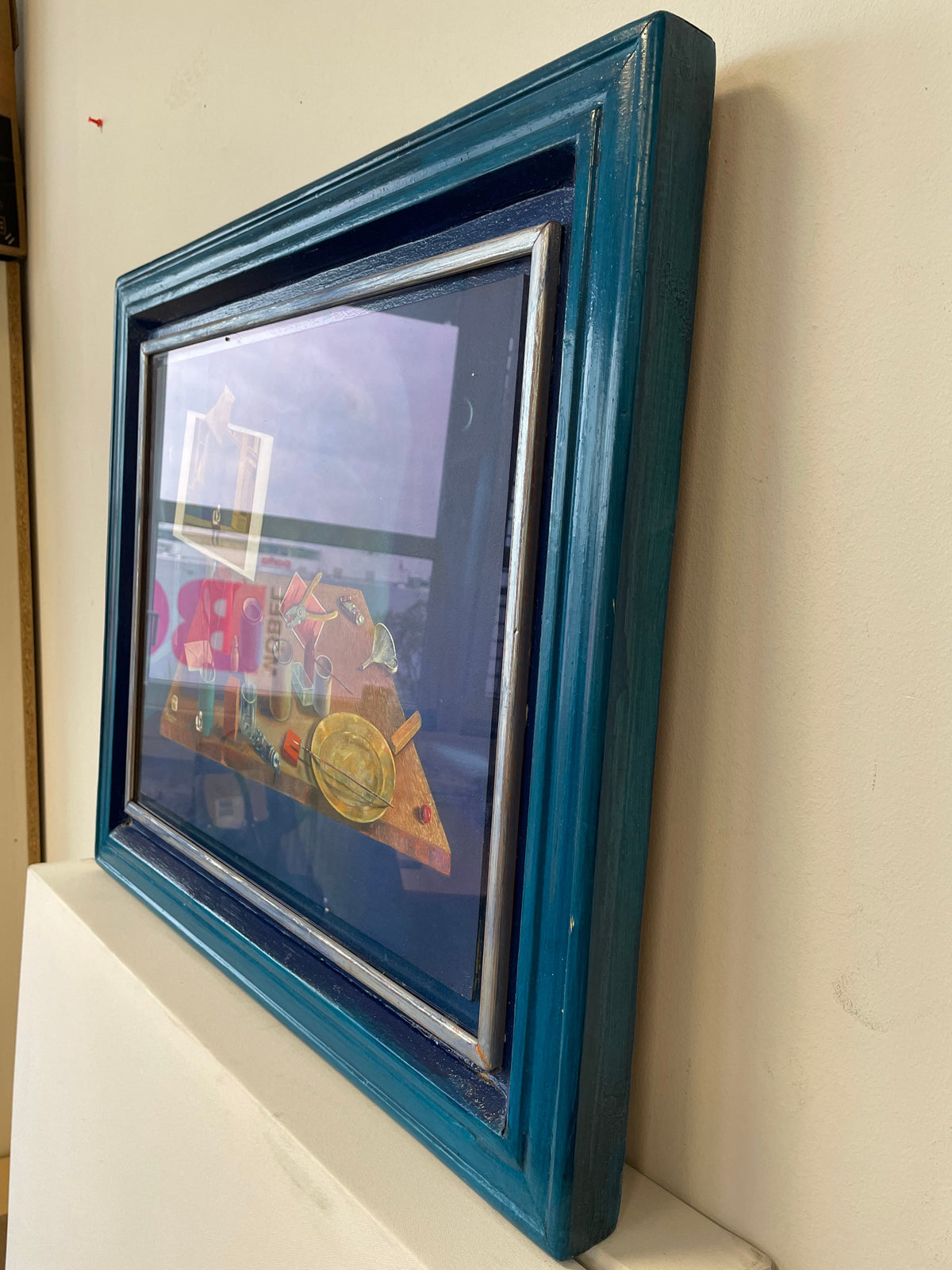 Sigurd Beyer Original Surrealistisches Gemälde Blau Groß Sehr Gut 1998
