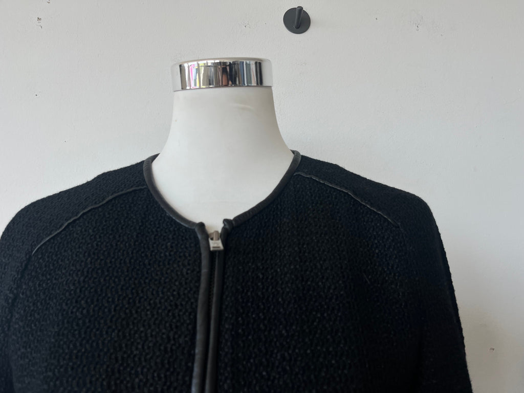 Massimo Dutti Black Textured Jacket, Medium, Very Good Condition
