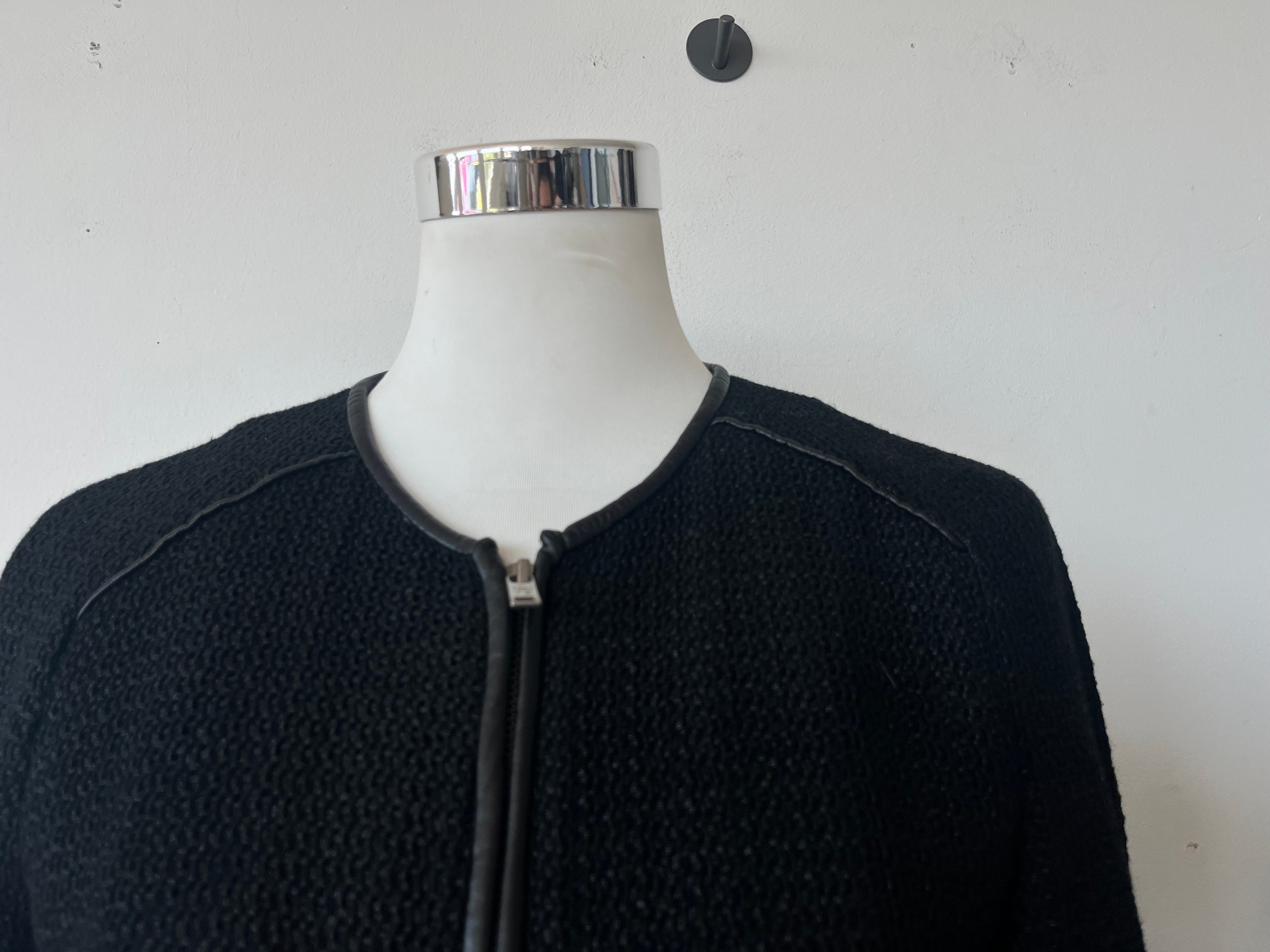 Massimo Dutti Black Textured Jacket, Medium, Very Good Condition