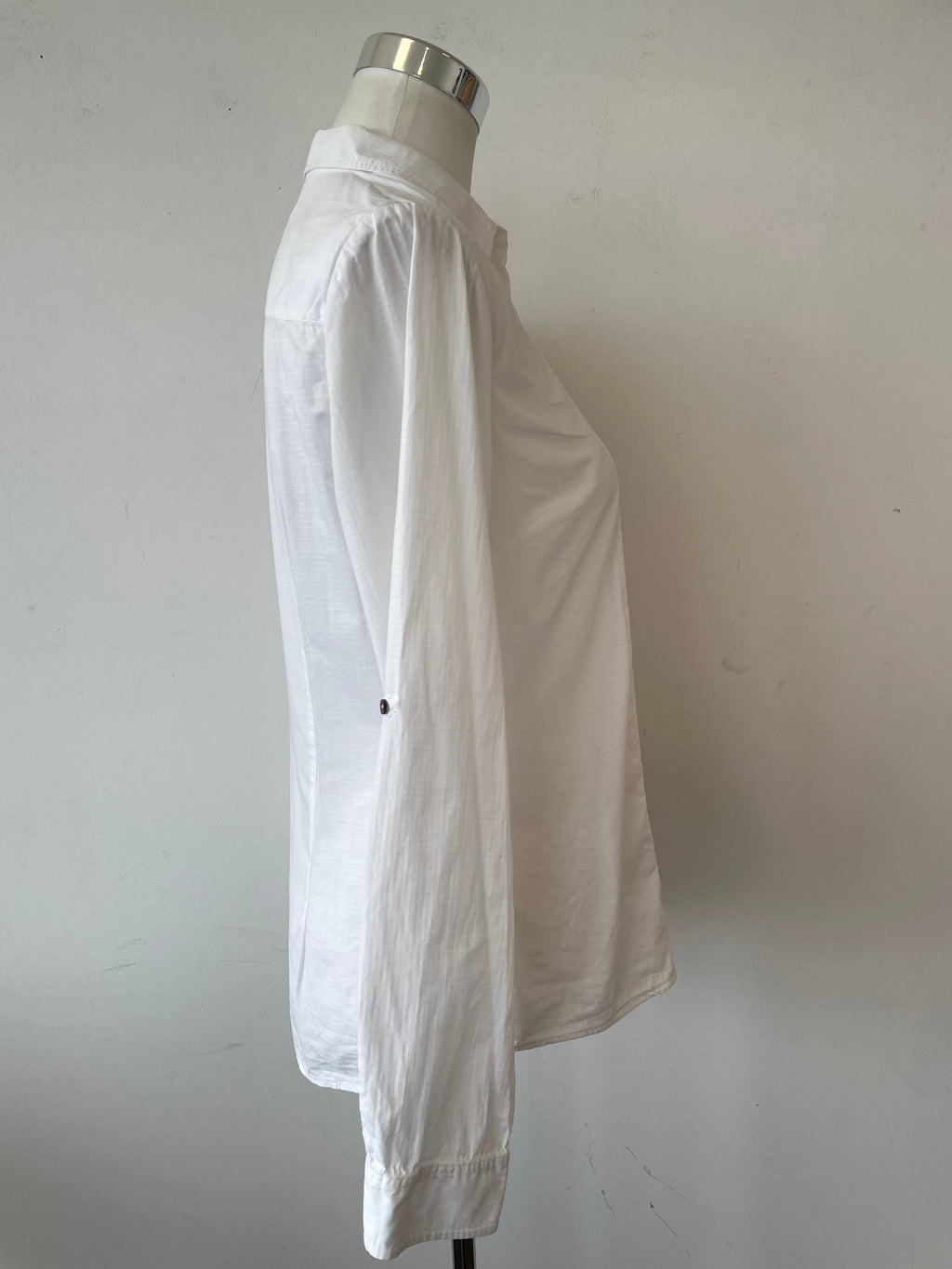 Massimo Dutti White Pintuck Shirt, Size M – Good Condition, Stains Present