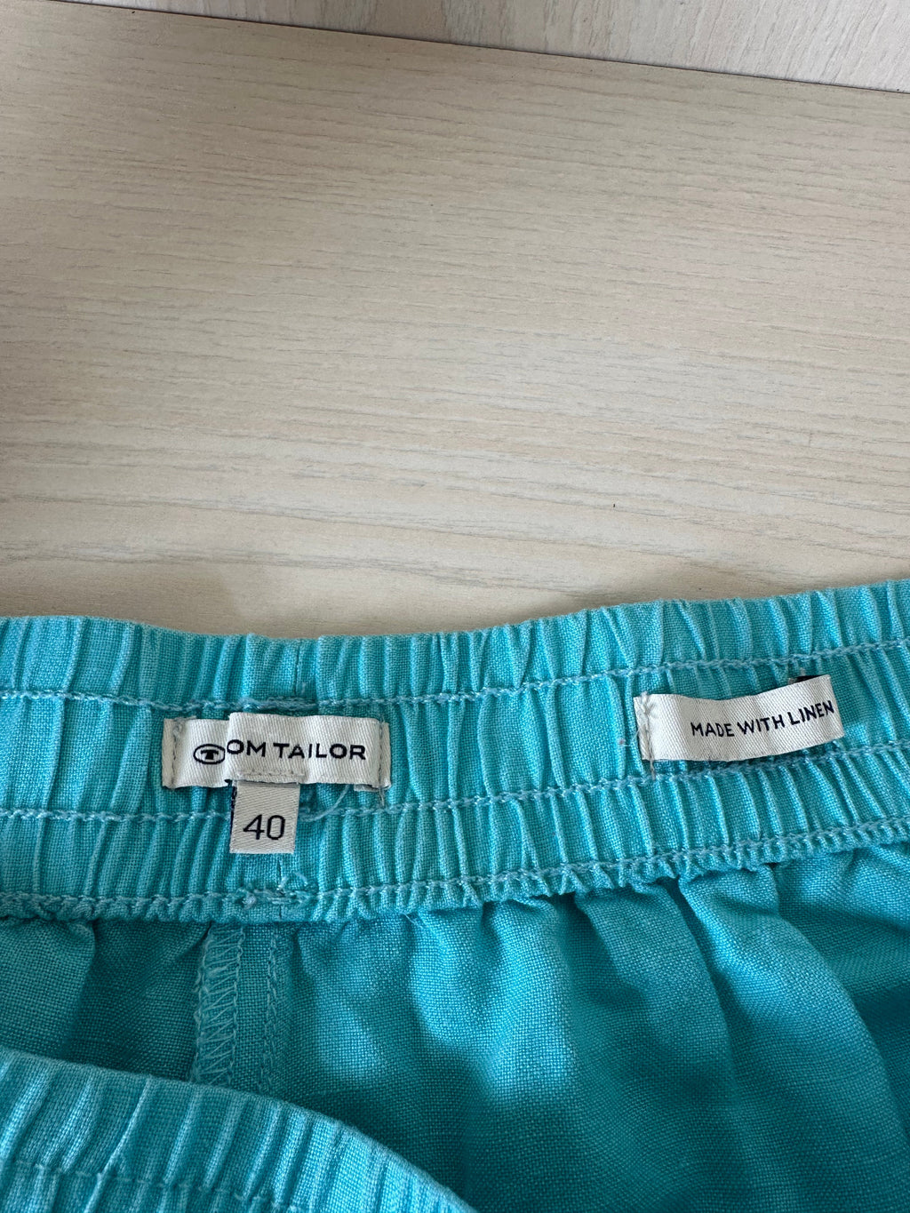 Tom Tailor Blue Linen Blend Shorts, Size 40, Good Condition