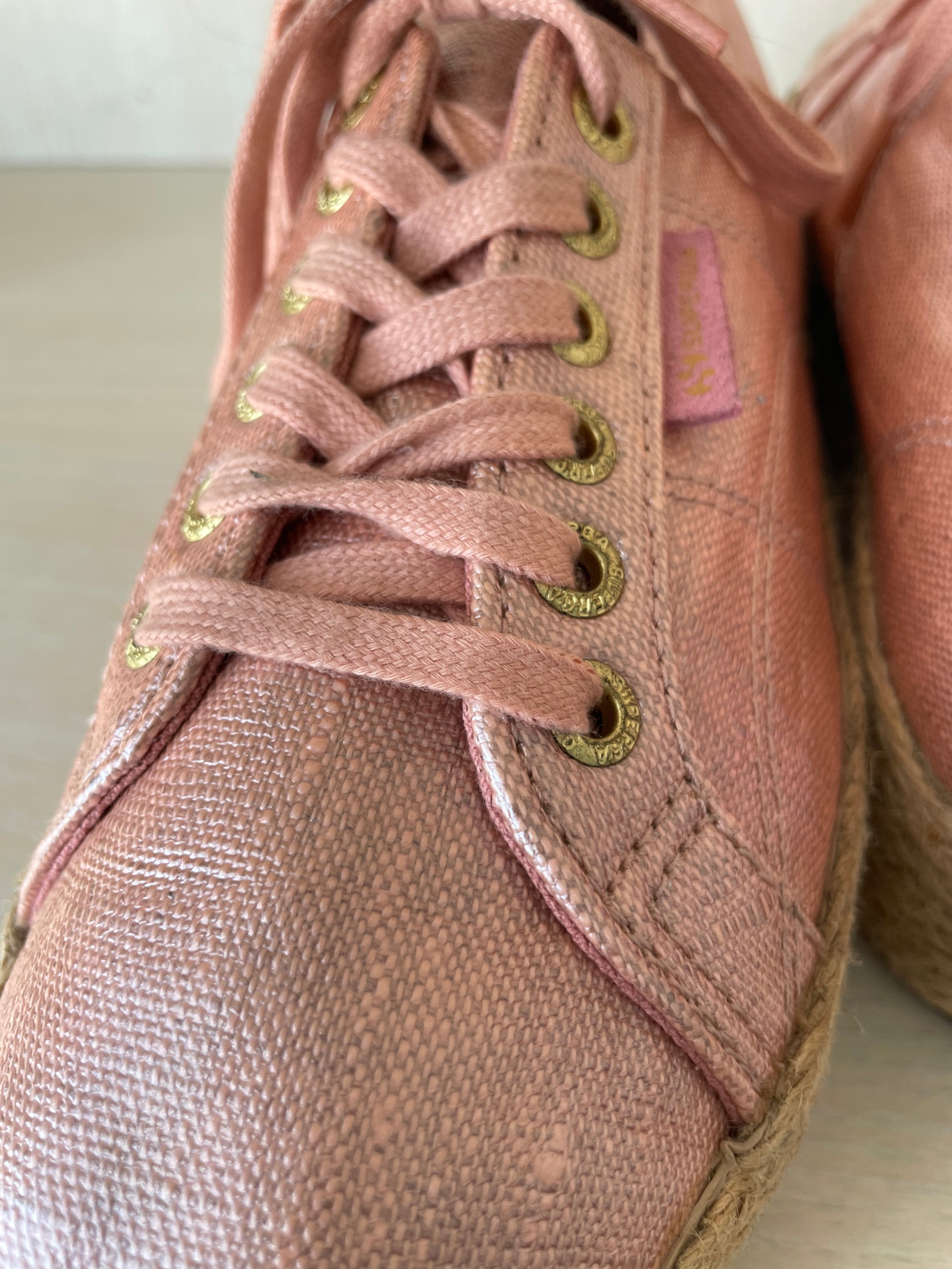 Superga 2790 Rope Metallic Platform Sneakers, Rose Gold, EU 42, Good Condition
