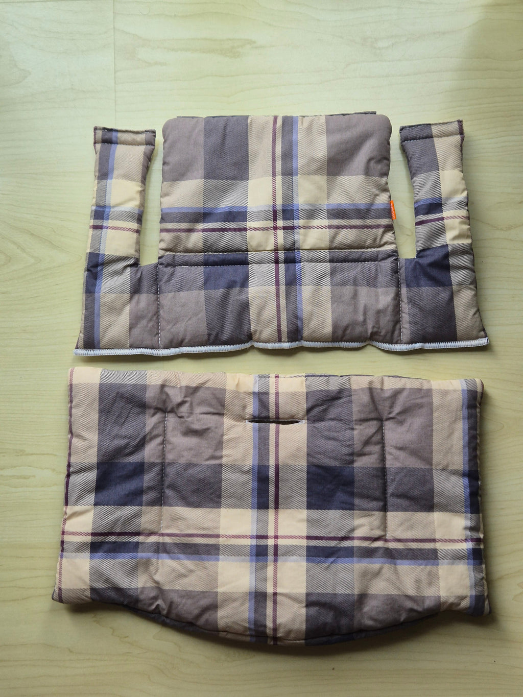 Stokke Tripp Trapp Cushion Set, Plaid Multicolor, Very Good Condition