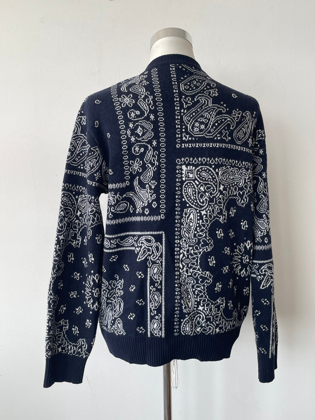 INTHEBOX Bandana Cardigan, Black/White Paisley, Size S, Very Good Condition