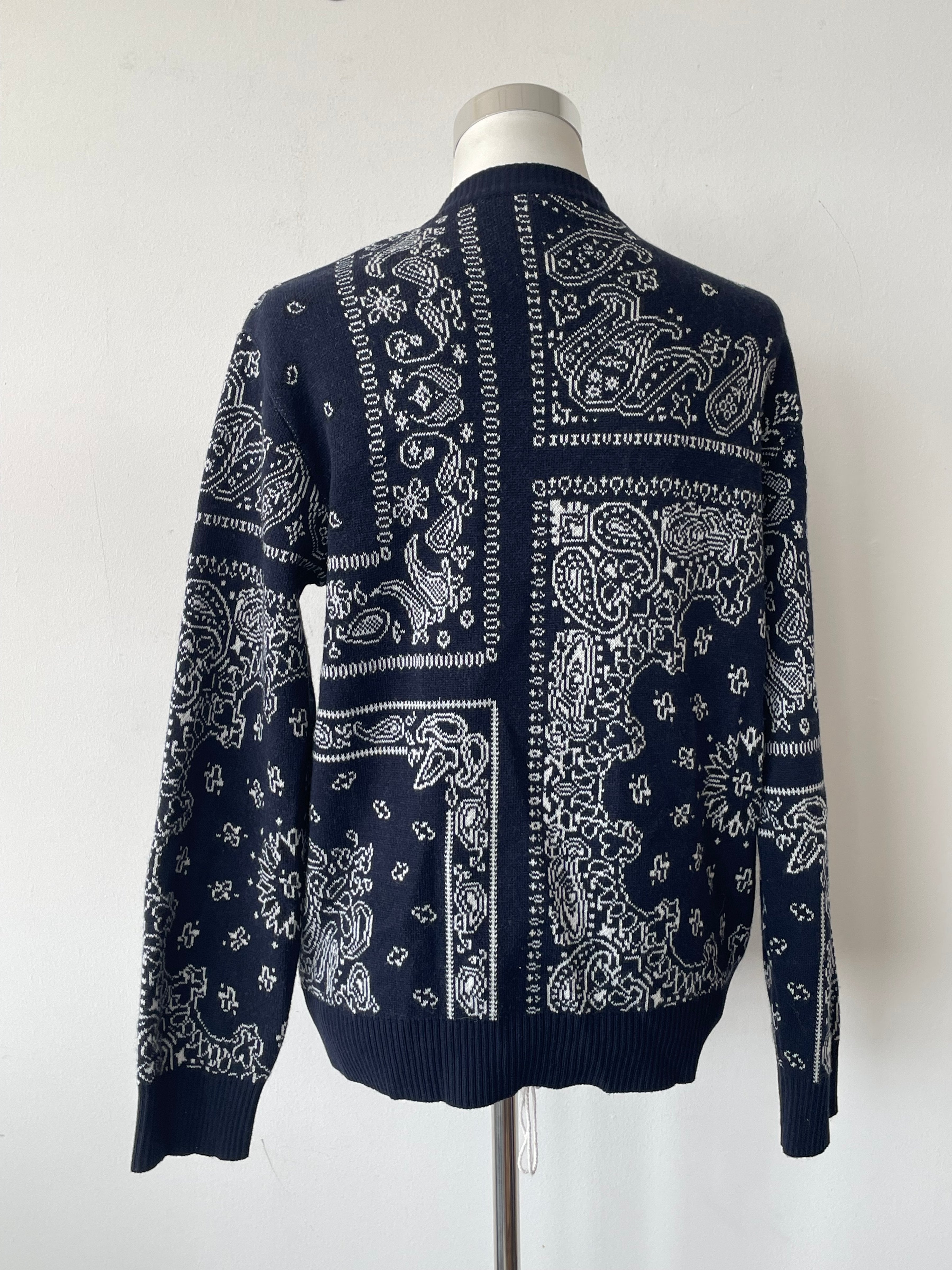 INTHEBOX Bandana Cardigan, Black/White Paisley, Size S, Very Good Condition