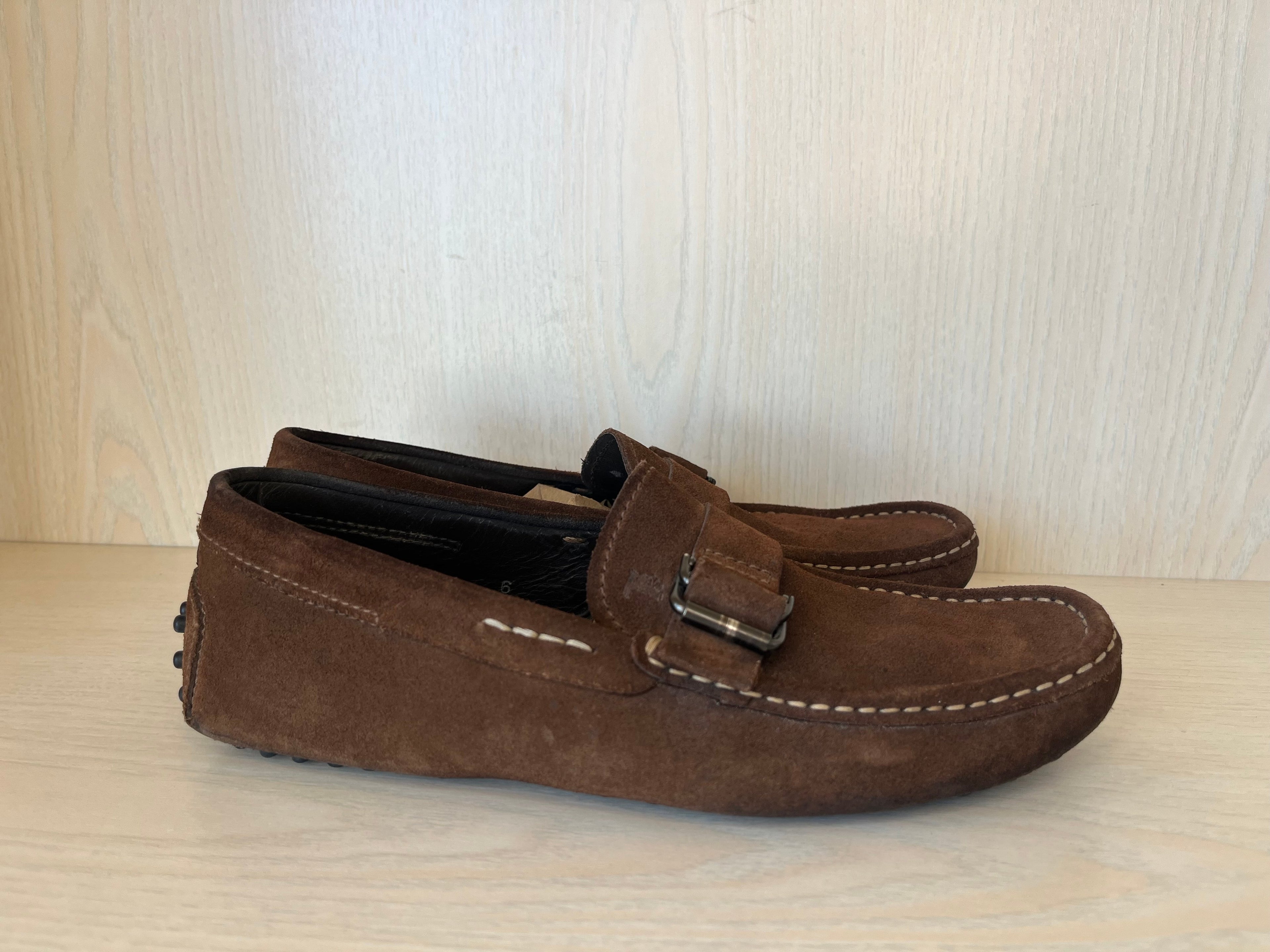 Tod's Gommino Suede Driving Loafers Dark Brown 42 EU Good Condition