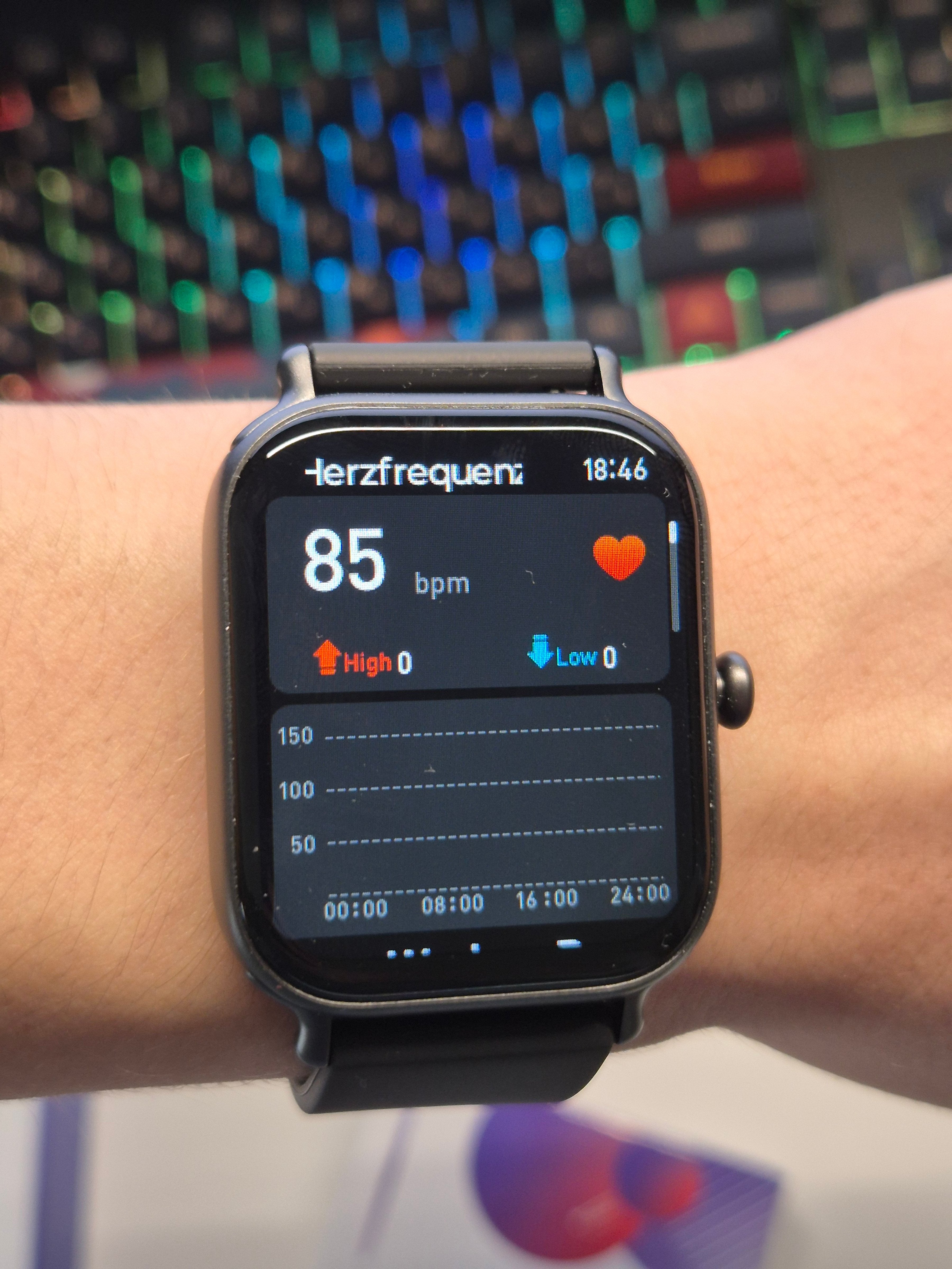 Qnix Smartwatch GTS2, 43mm, IP68, Wie Neu