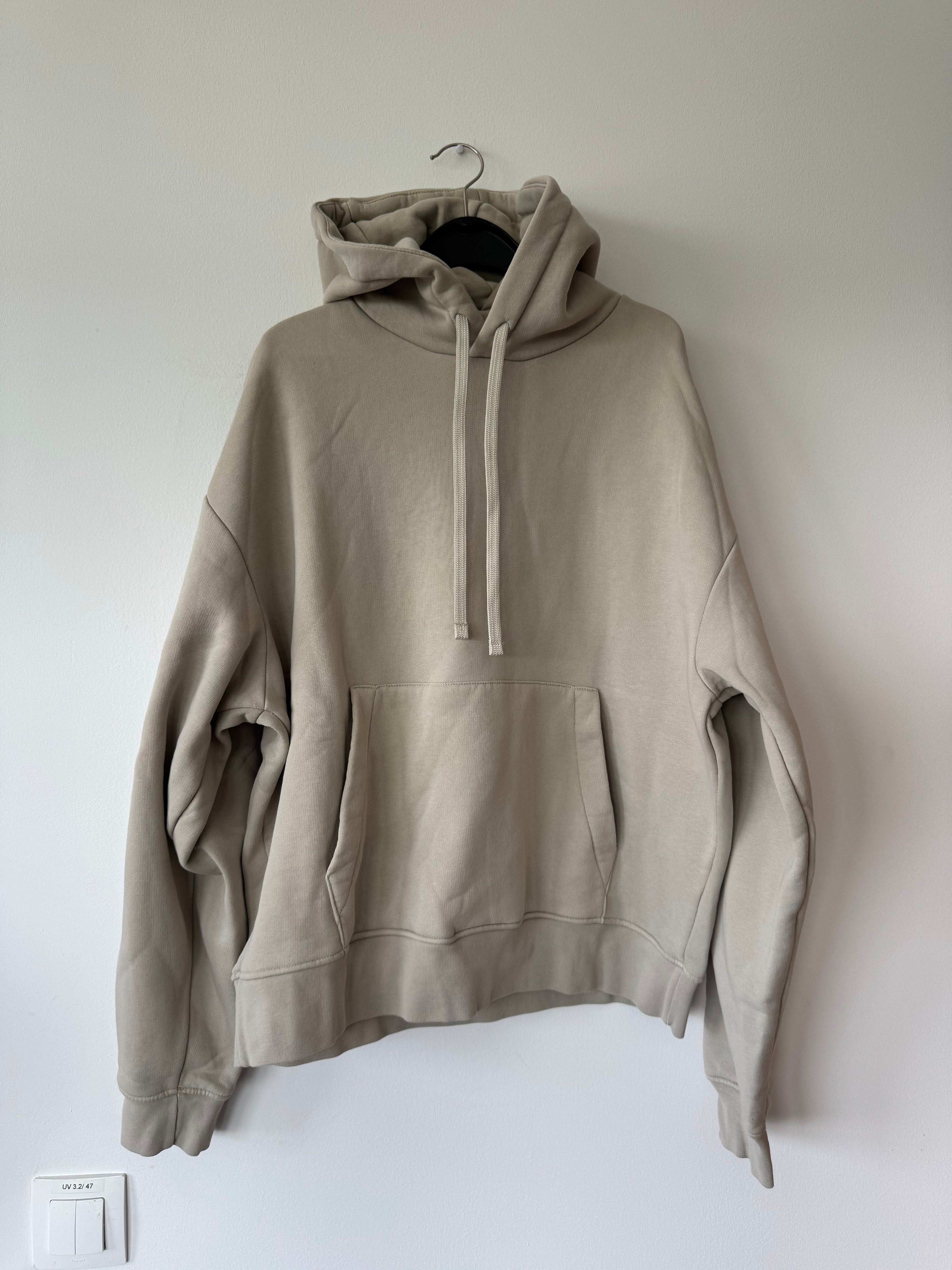 Zara Neopren-Effekt Zip-Hoodie Stone EUR M Sehr Gut