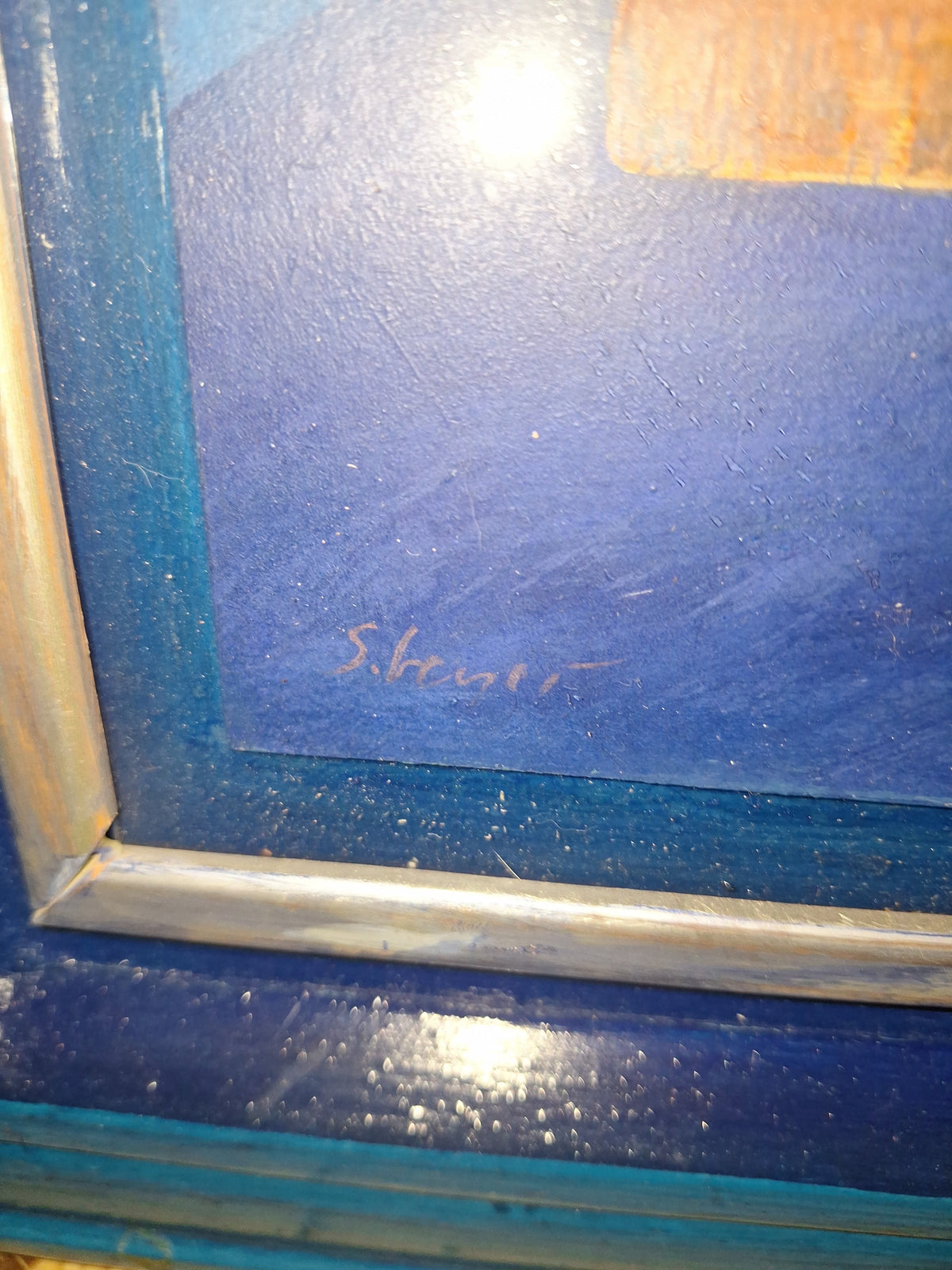 Sigurd Beyer Original Surrealistisches Gemälde Blau Groß Sehr Gut 1998