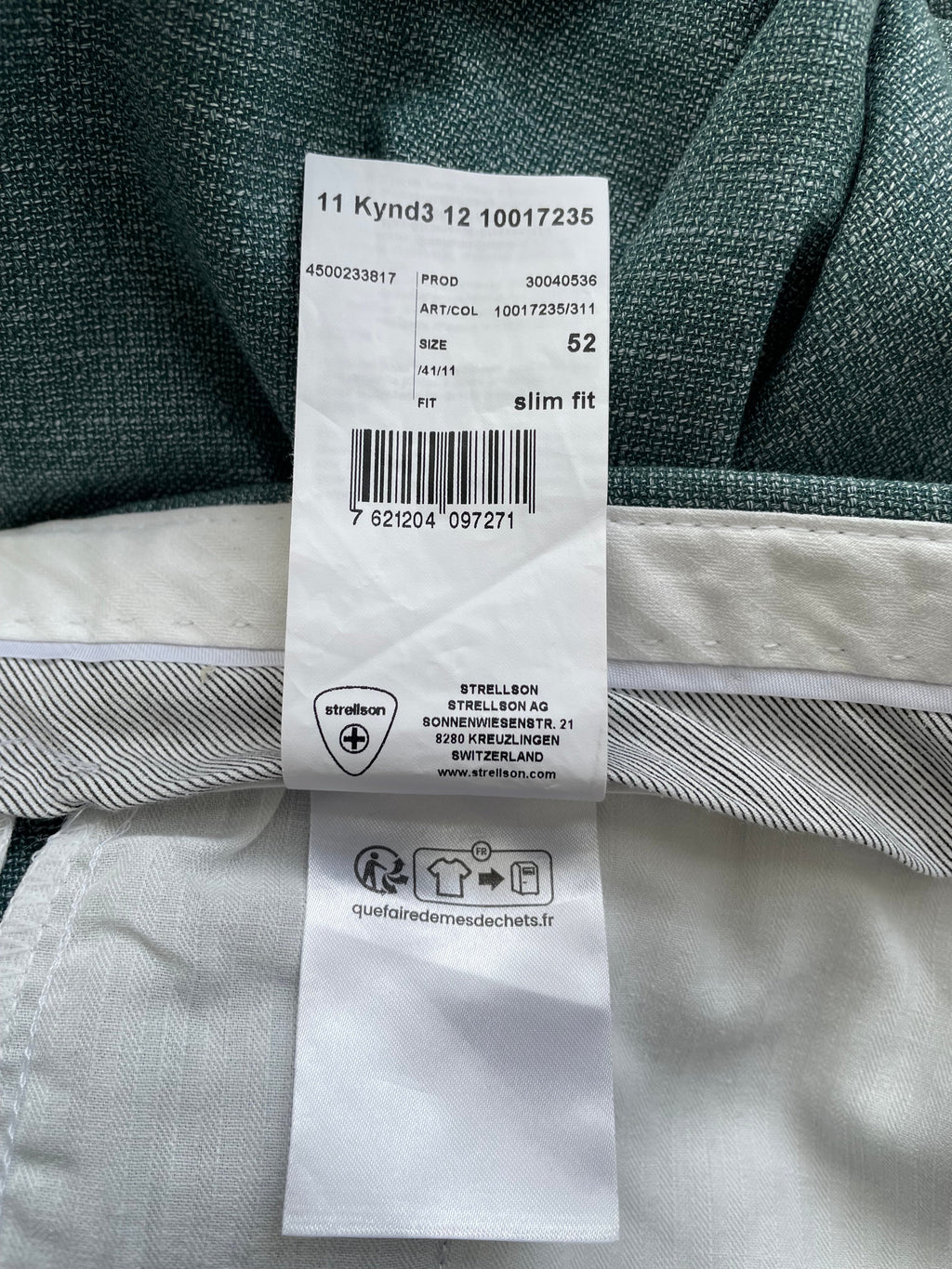 Strellson Slim Fit Trousers Kynd3, Gray Blue, Size 52, Very Good Condition