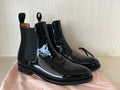 Scarosso Black Patent Leather Ankle Boots, Size 37.5, Very Good Condition