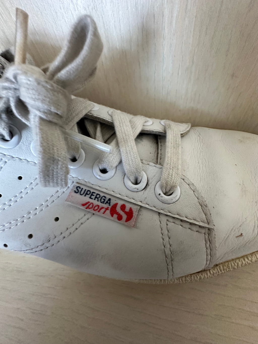 Superga Sport „Lendl Competition“ Vintage-Sneaker – Leder, Weiß/Rot/Blau, EU 39