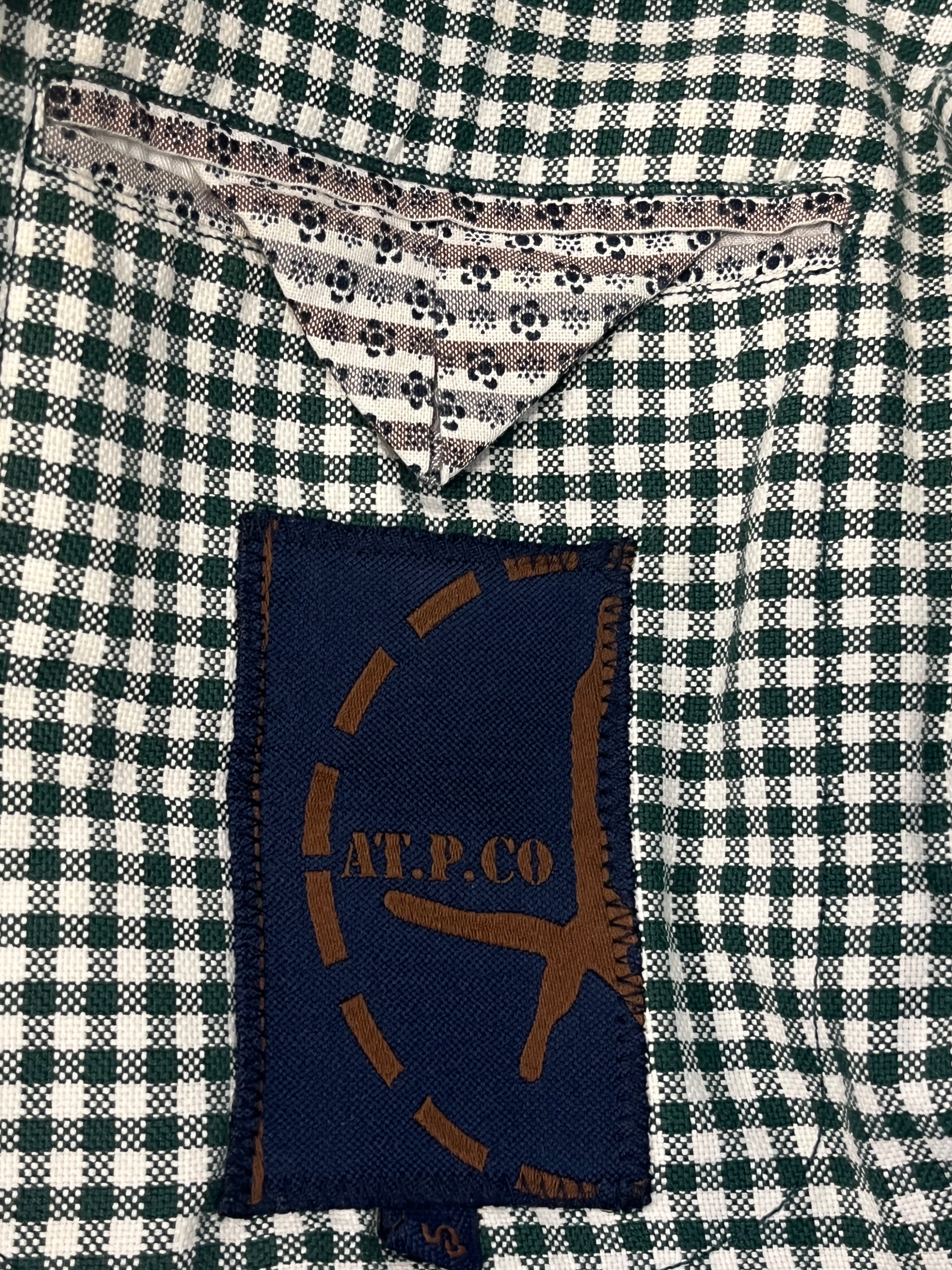 AT.P.CO Blazer S Green Plaid Cotton Good Condition