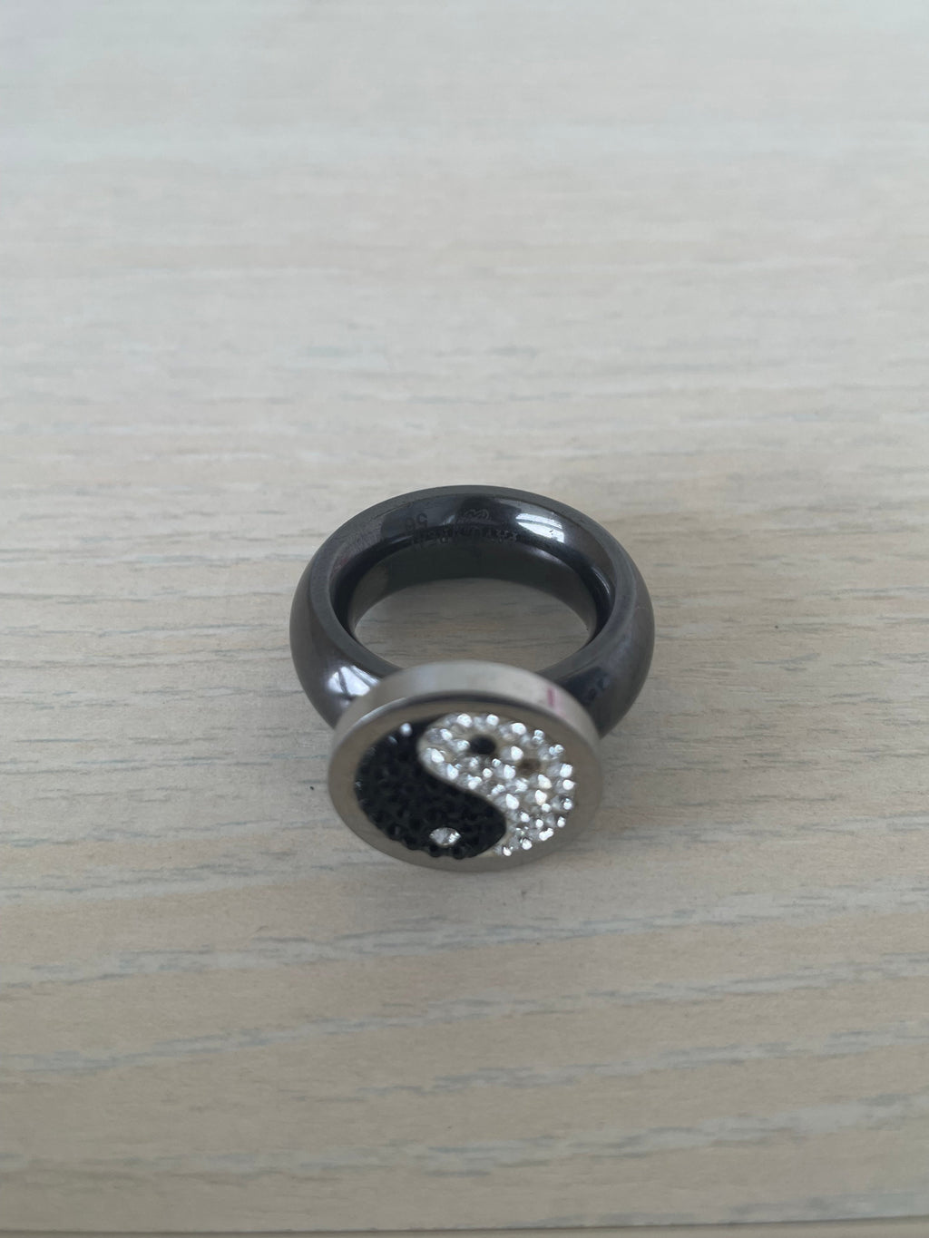 Pavo Real Wechselring, Schwarzstahl, 6 Tops, Gr. 65–66, sehr guter Zustand