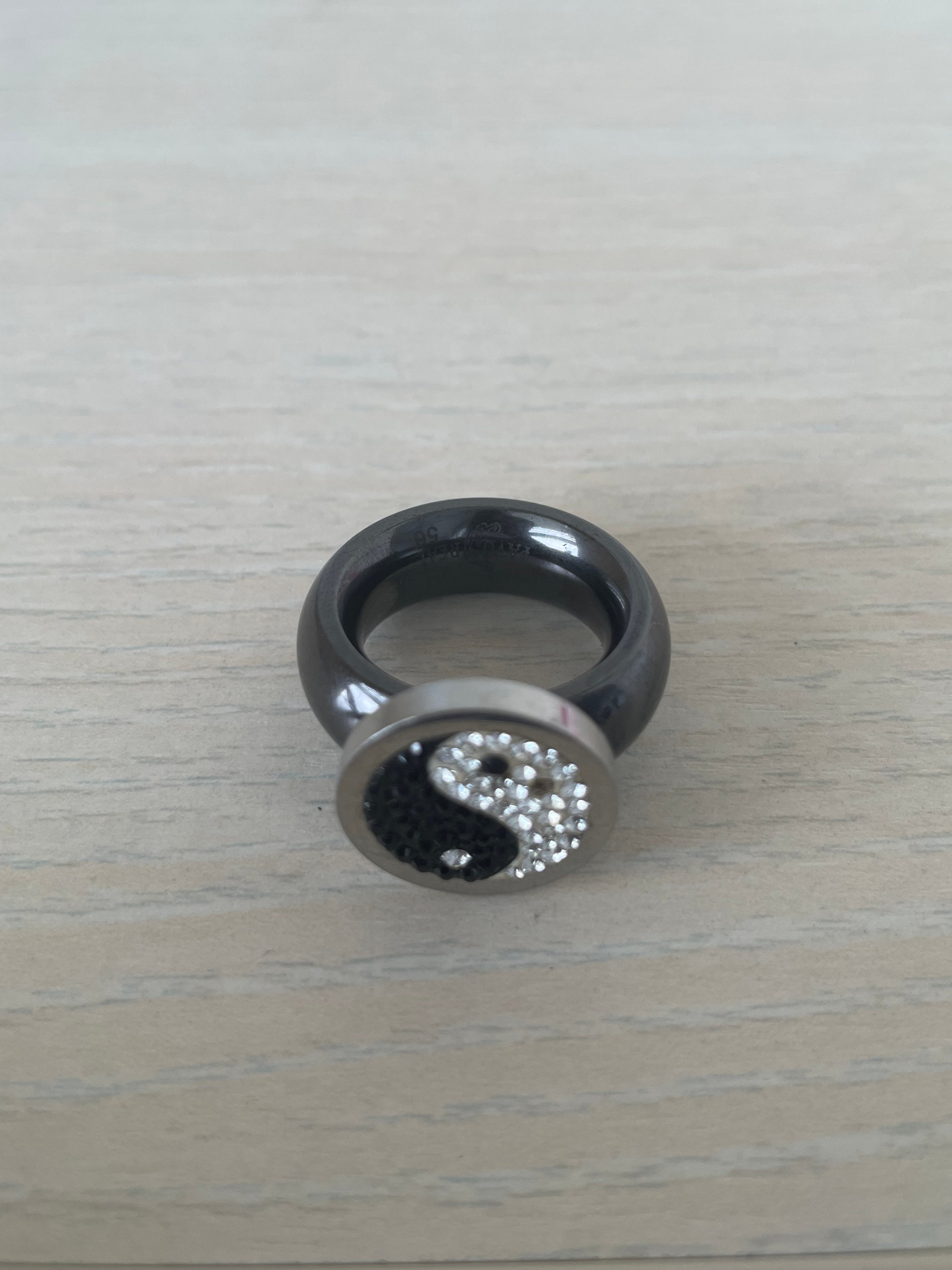 Pavo Real Wechselring, Schwarzstahl, 6 Tops, Gr. 65–66, sehr guter Zustand