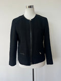 Massimo Dutti Black Textured Jacket, Medium, Very Good Condition
